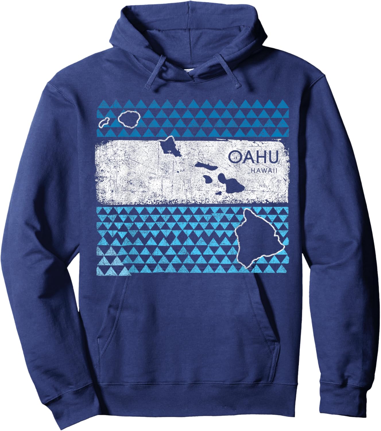 Retro Hawaiian Island Oahu Hawaii Volcano Vacation Souvenir Hoodie - Hoodie | Navy