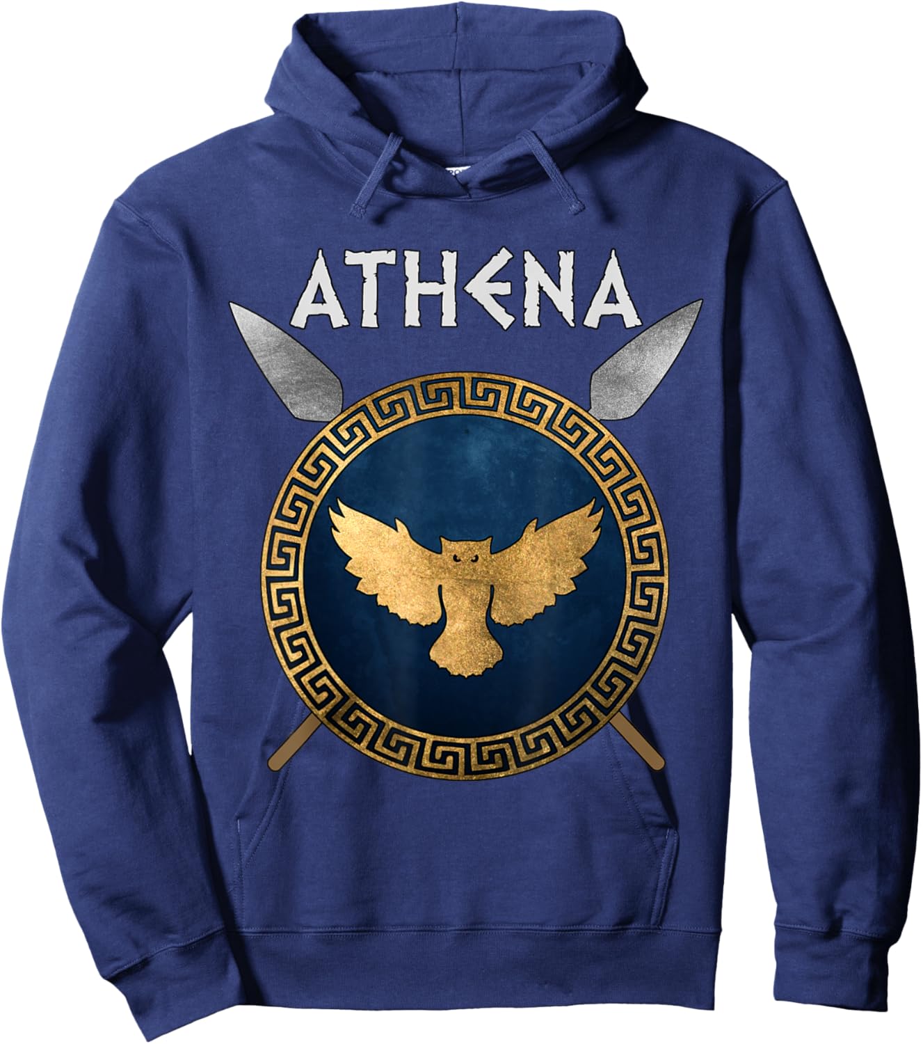 Athena Greek Goddess of Wisdom and War Symbol Hoodie - Hoodie | Navy