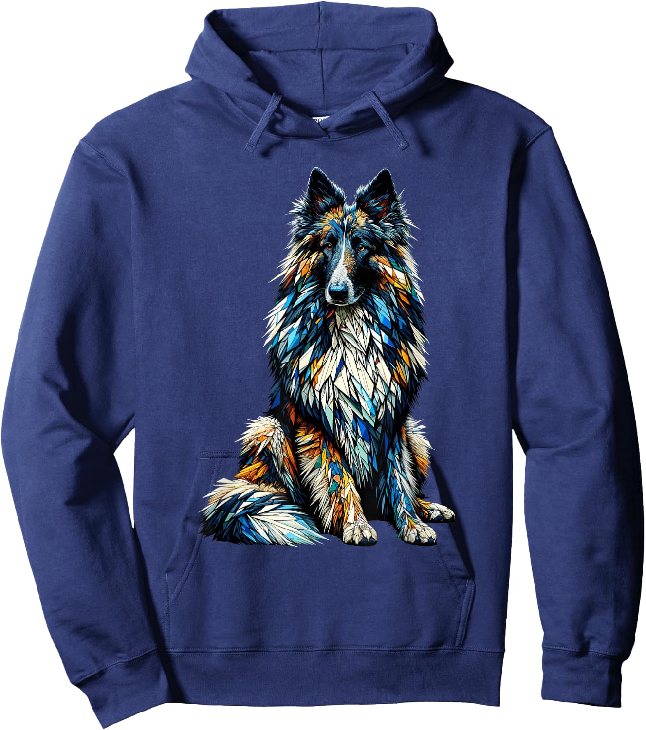 Polygon Art Belgian Sheepdog Groenendael Belgian Shepherds Hoodie - Hoodie | Navy