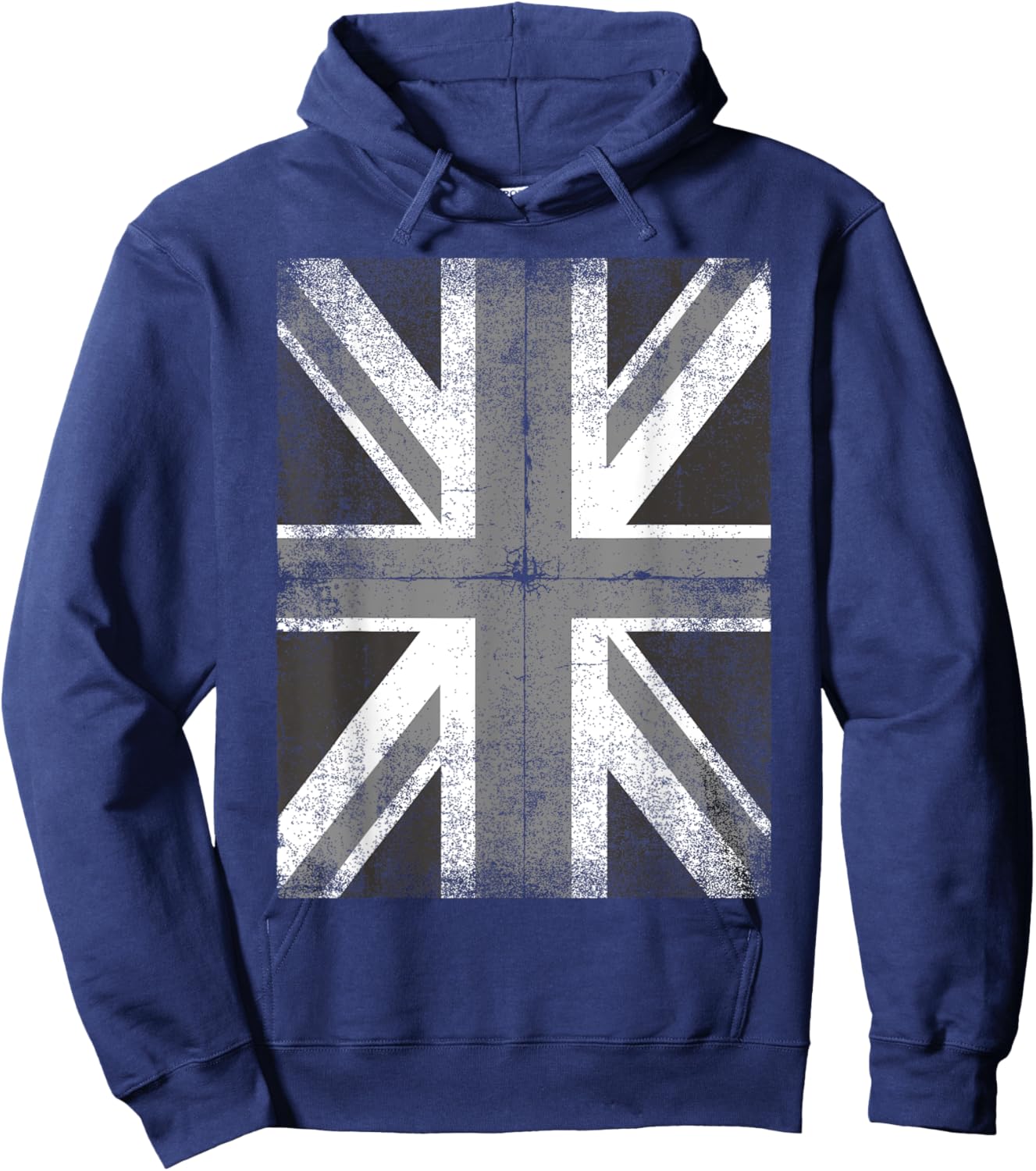 British Flag Grunge Style Vintage UK Hoodie - Hoodie | Navy