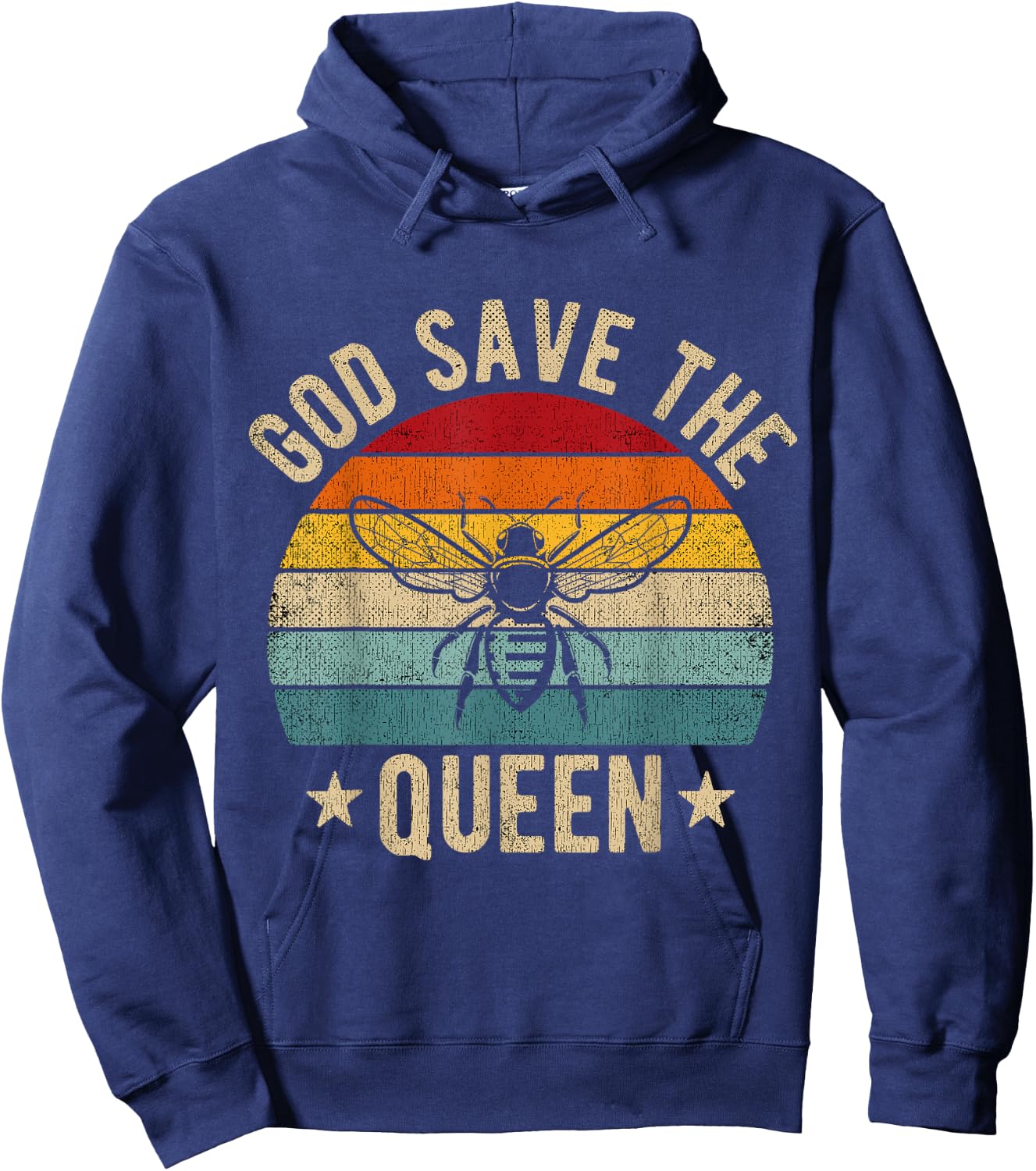 Environmental Bee Keeping God Save The Queen Retro Beekeeper Hoodie - Hoodie | Navy