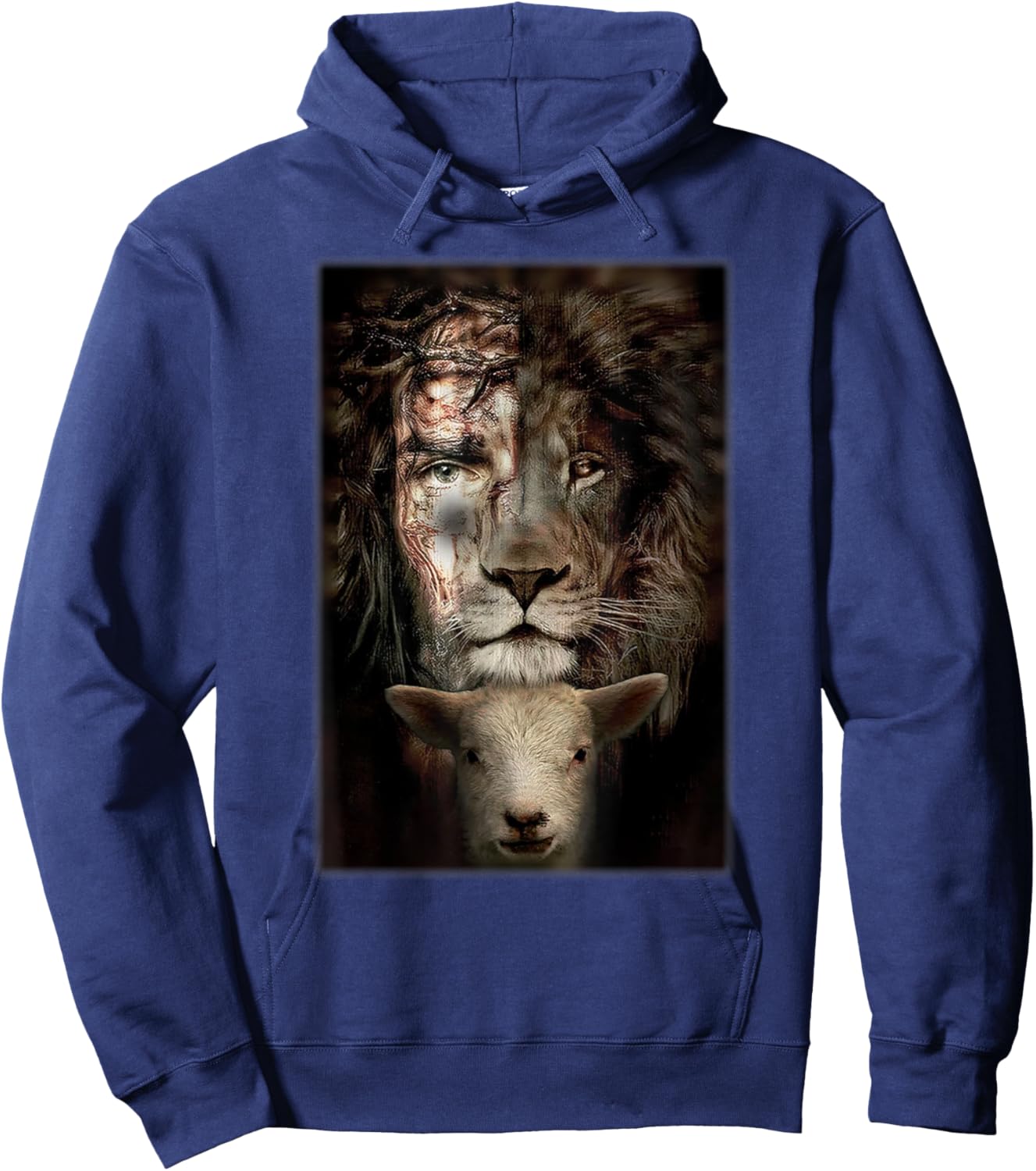 Jesus Lion Lamb Christian Lover Hoodie - Hoodie | Navy