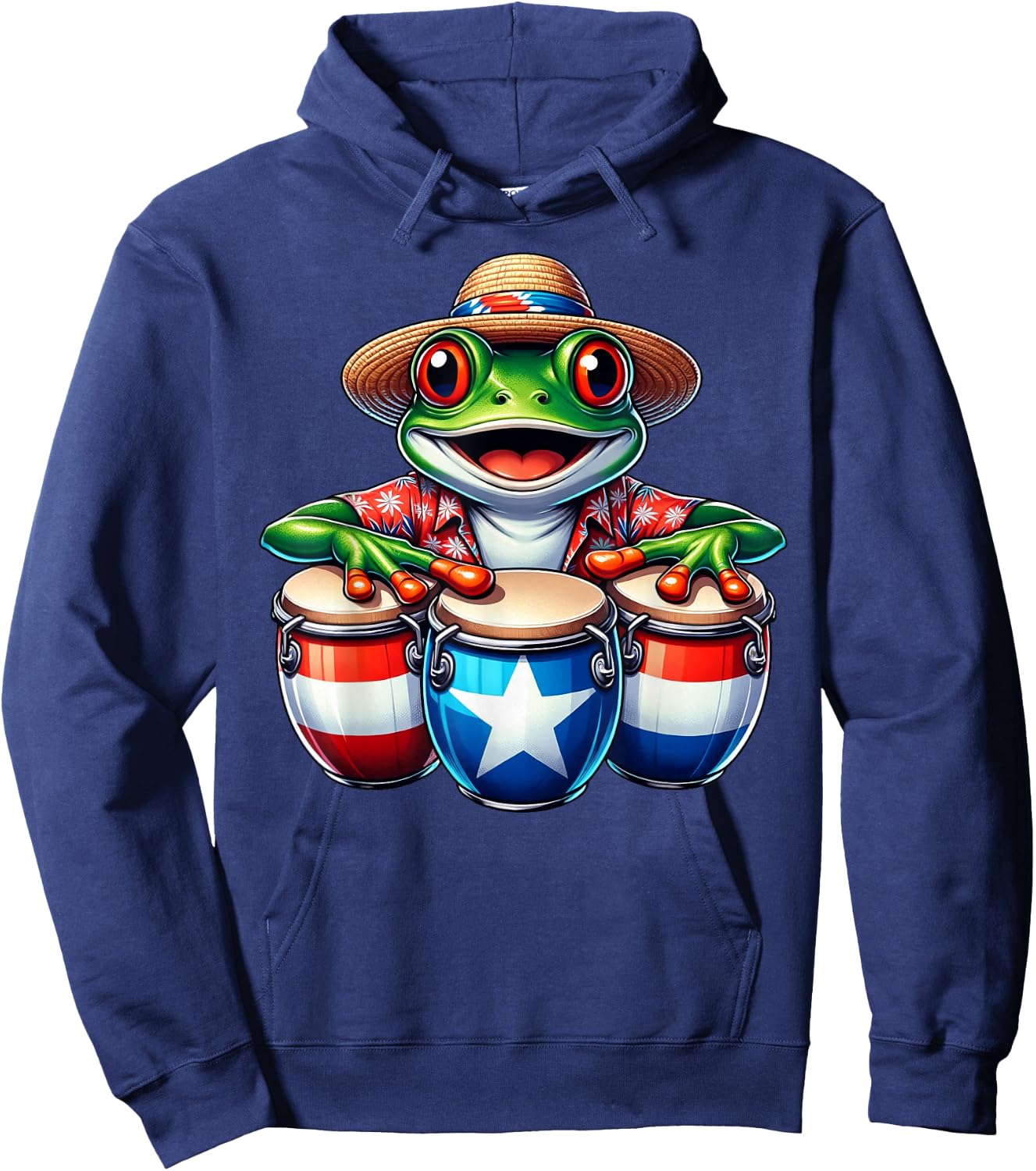 Puerto Rico Coqui Frog Taino Boricua Hoodie - Hoodie | Navy