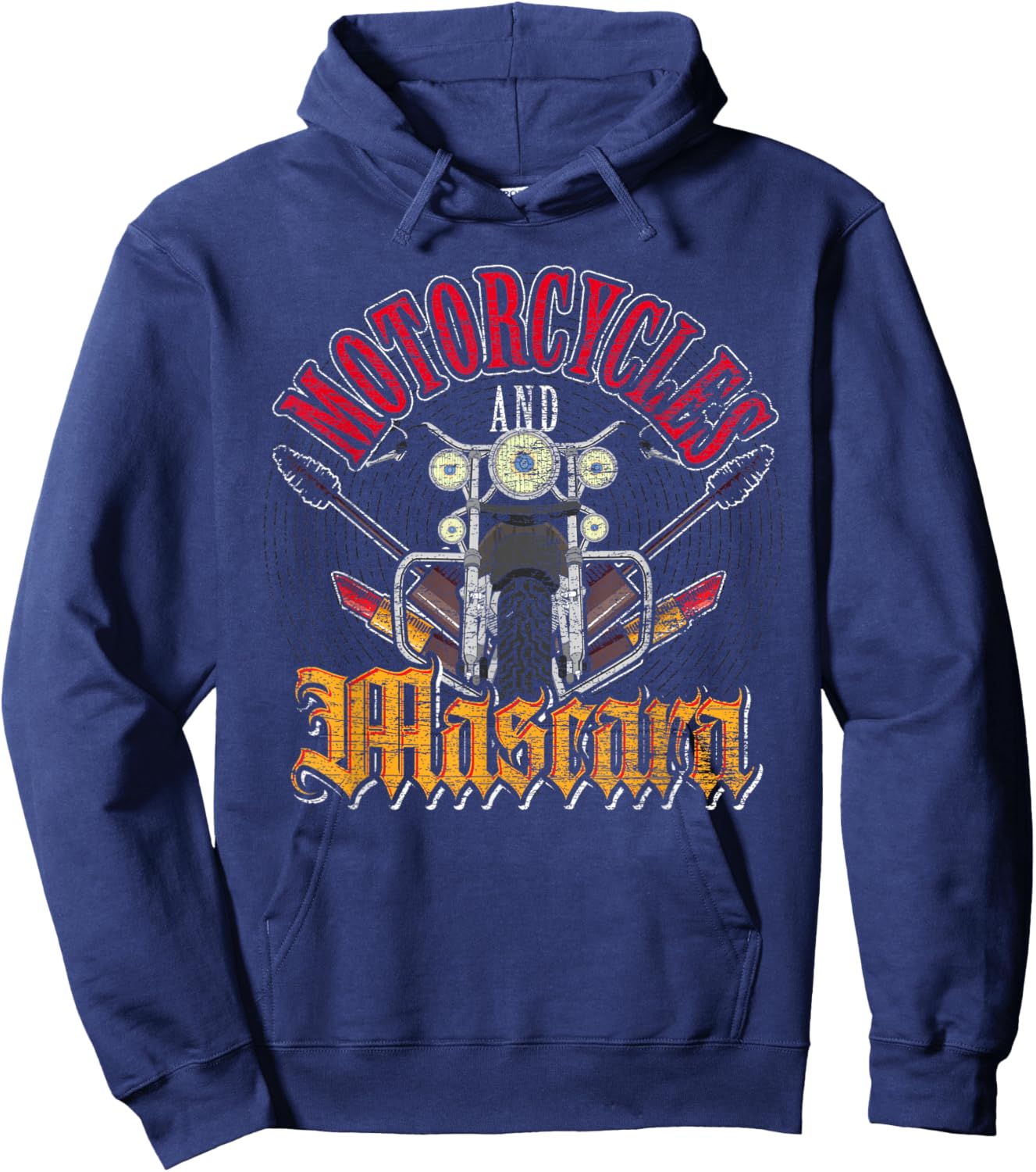 Motorcycle Riding Women Motorcycles And Mascara Biker Hoodie - Hoodie | Navy