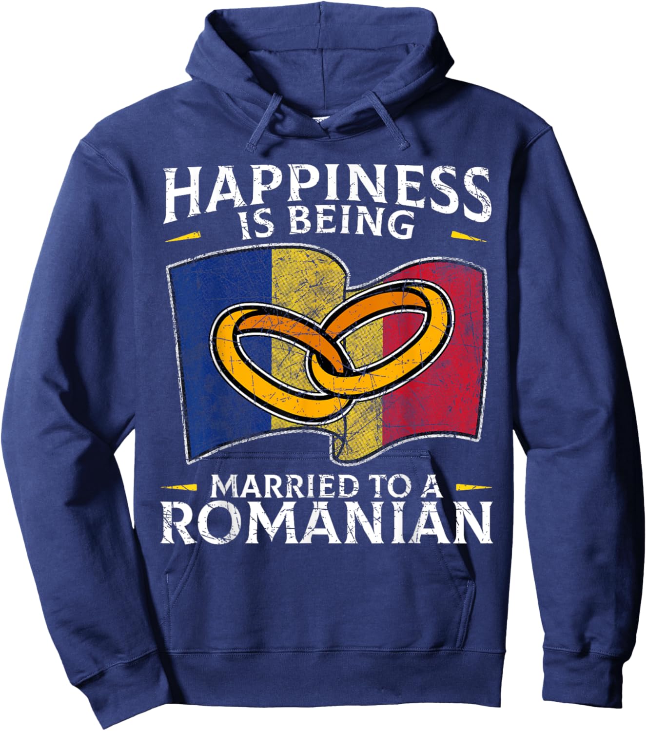 Romanian Wedding State of Romania Roots Married Hoodie - Hoodie | Navy