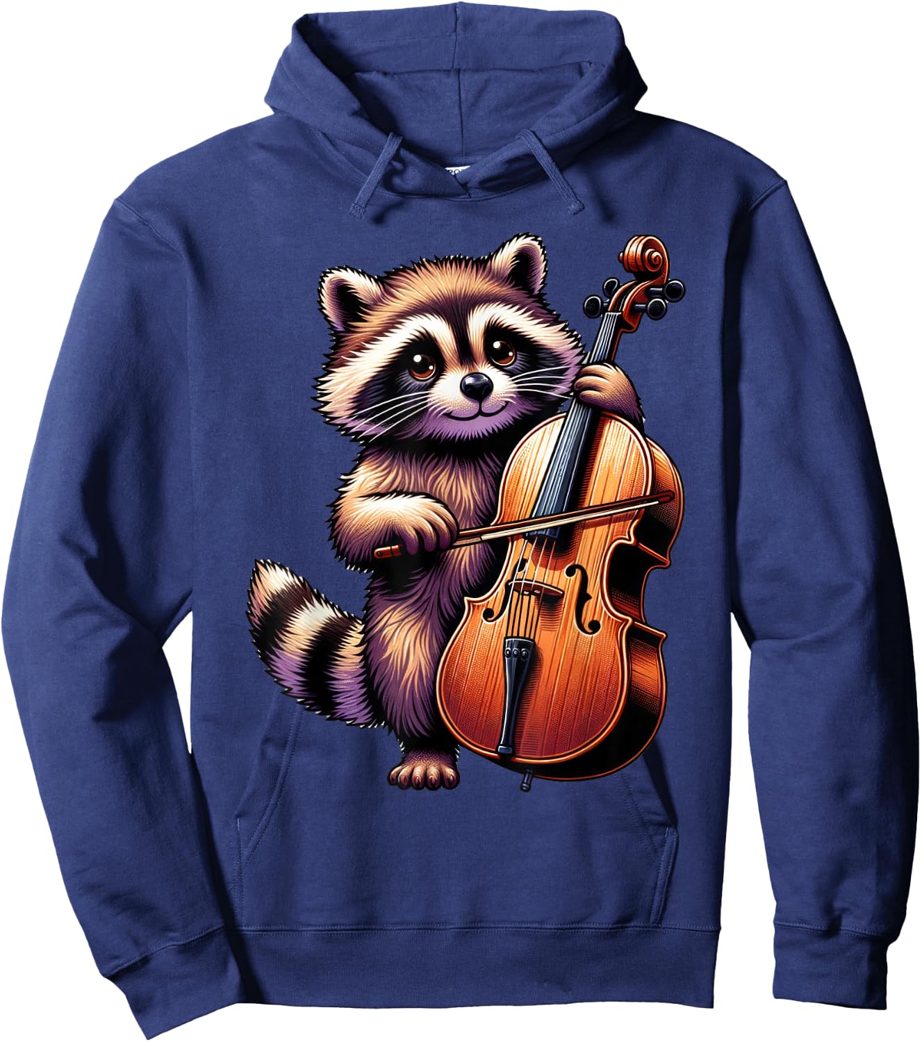 Cute Raccoon Playing Cello Raccoons Musician Music Hoodie - Hoodie | Navy