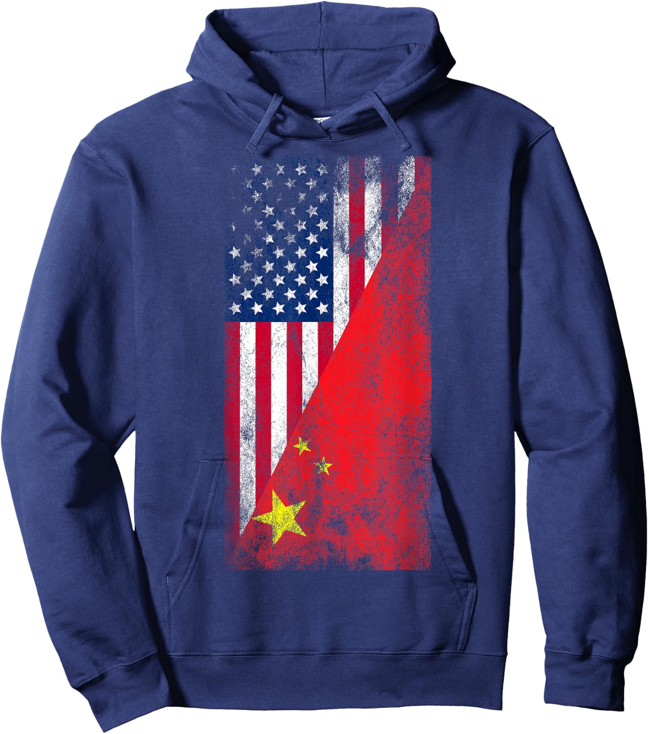 USA & China Flags - United States of America, Chinese Hoodie - Hoodie | Navy