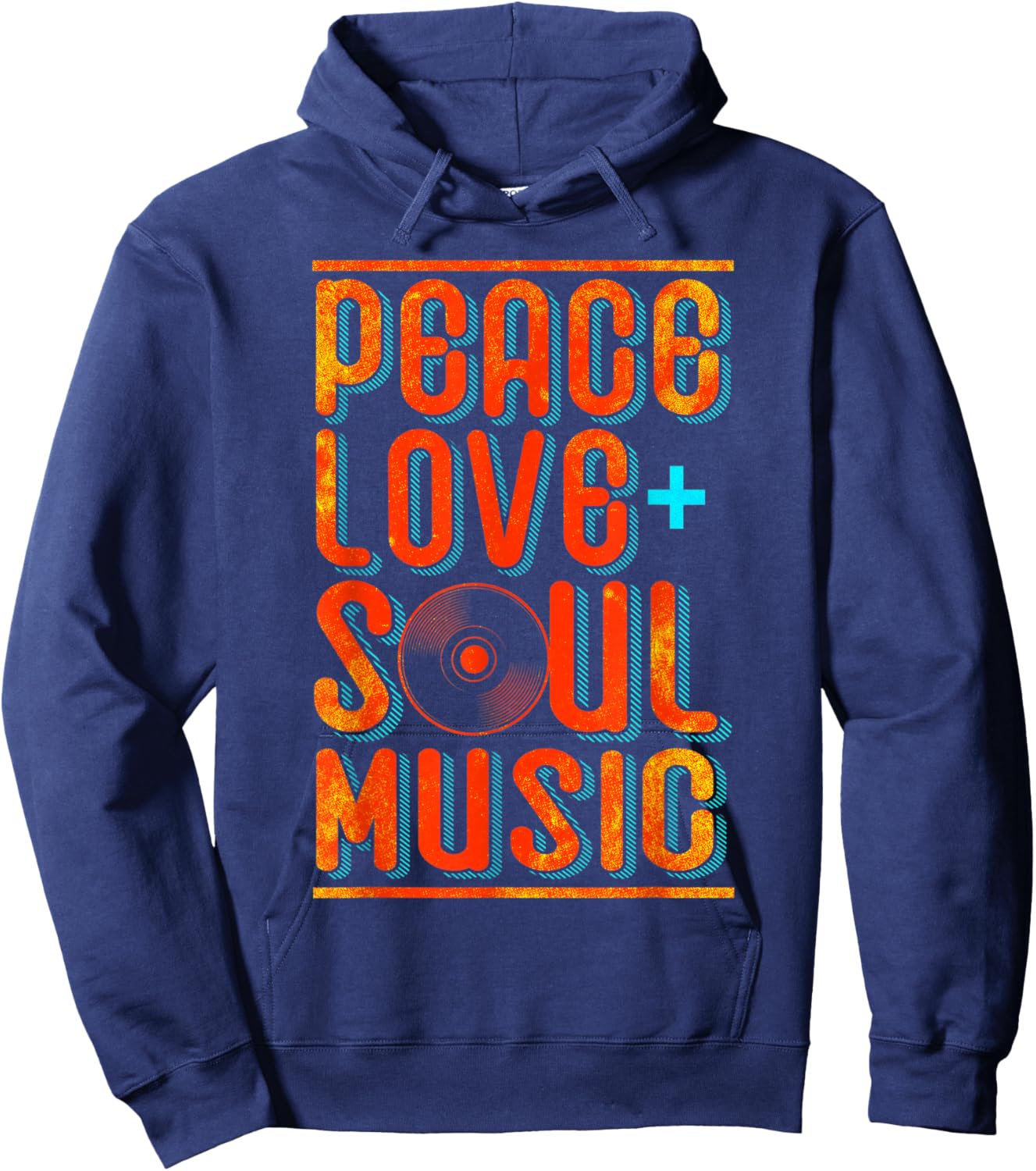 Peace Love + Soul Music Hoodie - Hoodie | Navy