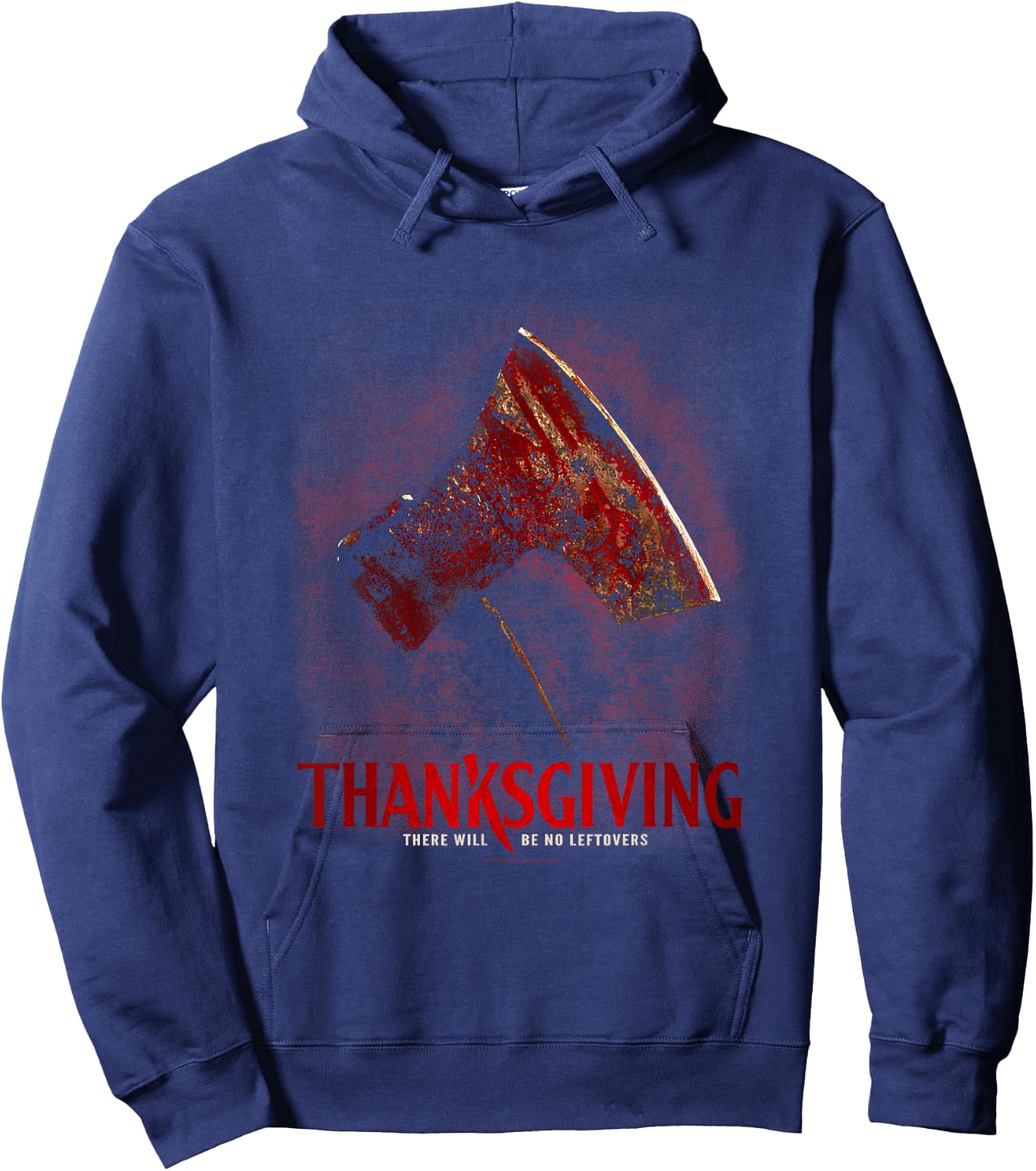 Thanksgiving Bloodied Axe Horror Slasher Film Weapon Hoodie - Hoodie | Navy