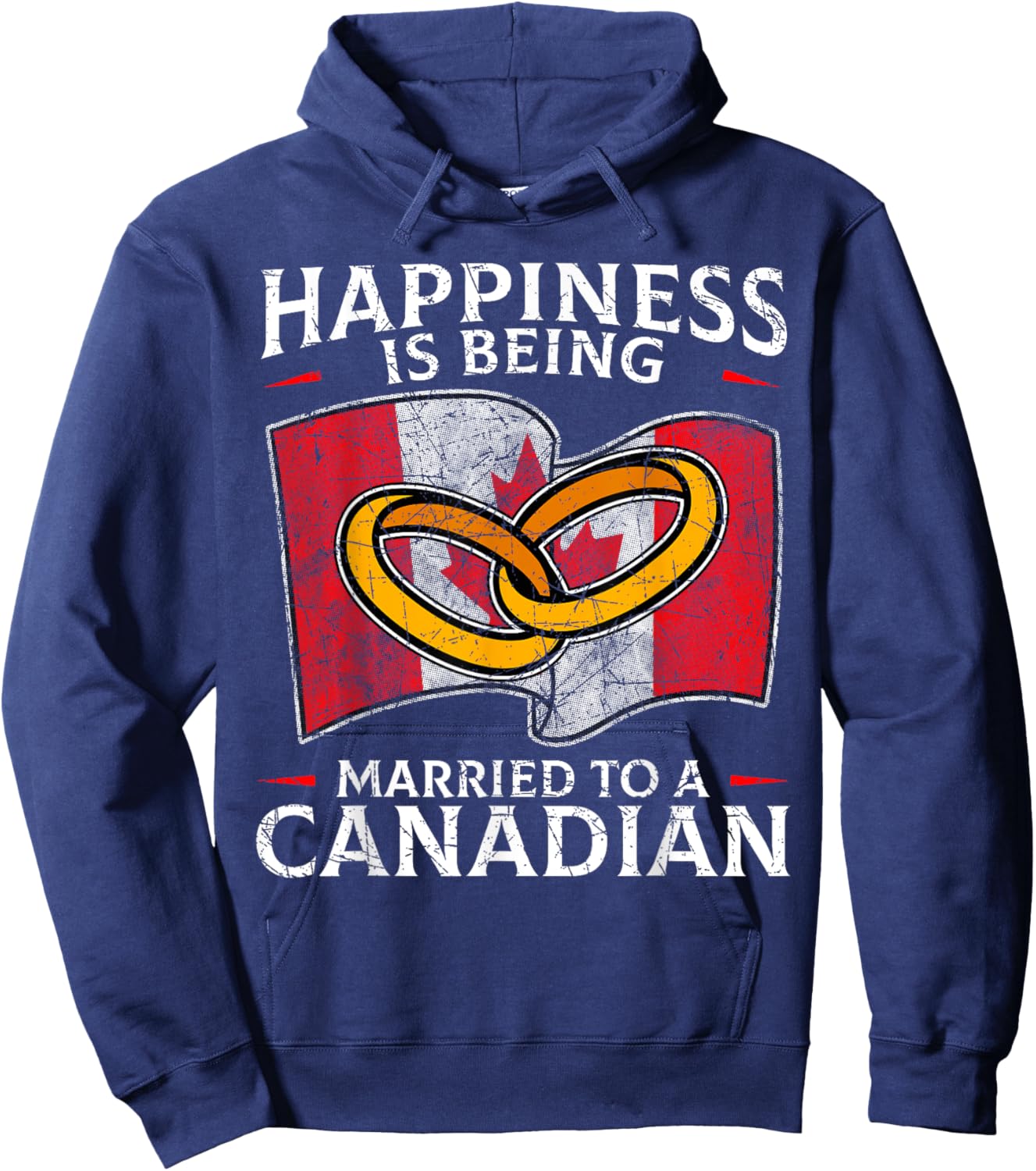 Canada Marriage Canadian Married Flag Wedded Culture Flag Hoodie - Hoodie | Navy