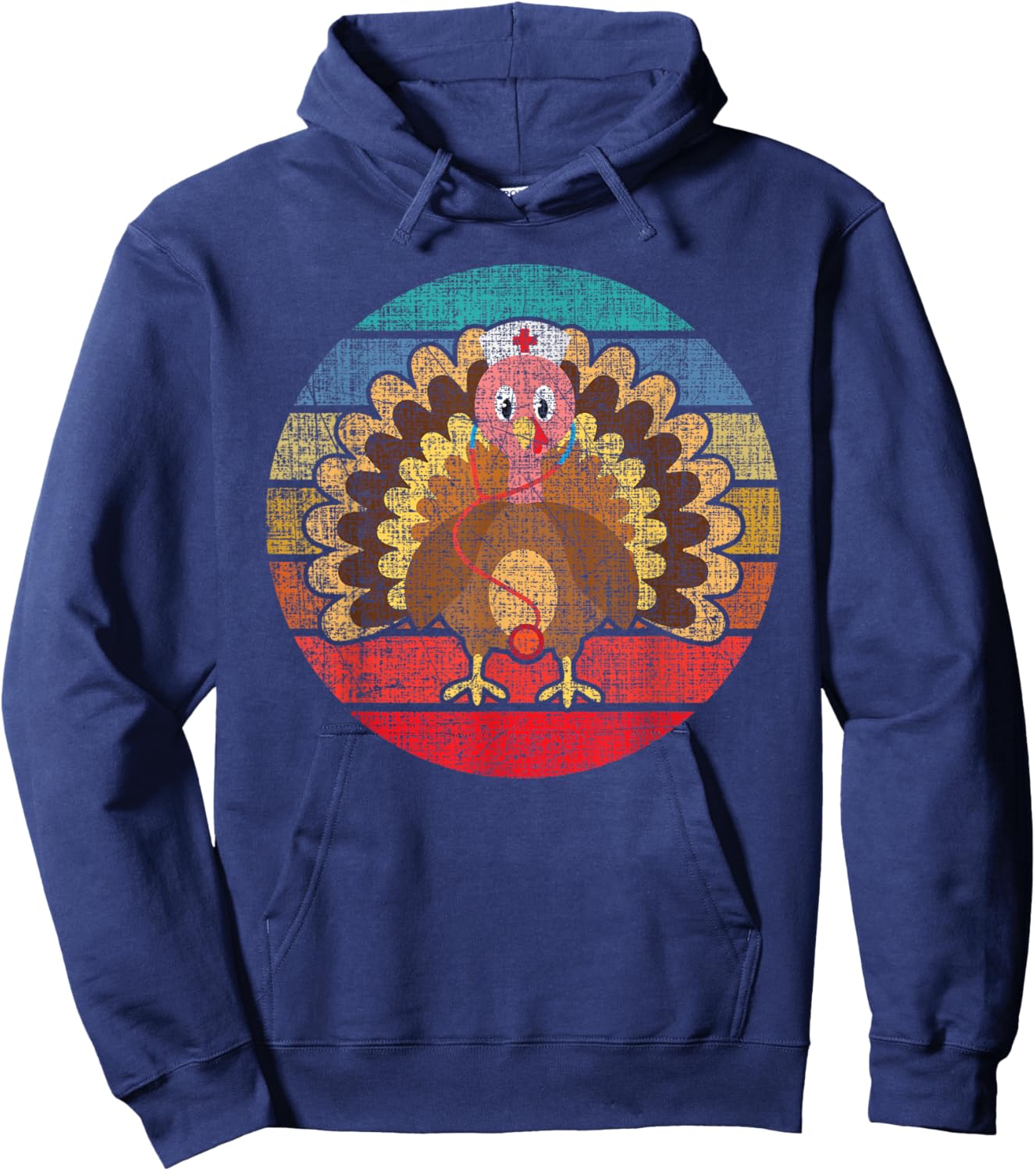 Turkey Thanksgiving Registered Nurse Nursing RN Healthcare Hoodie - Hoodie | Navy