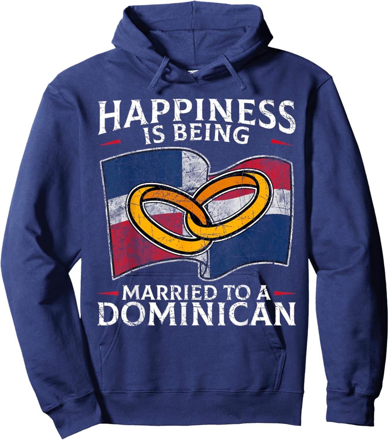 Dominican Republic Marriage Dominican Heritage Married Hoodie - Hoodie | Navy