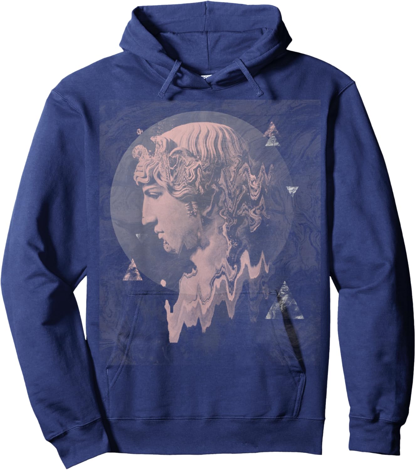 Vaporwave Aesthetic Retro 80s 90s Statue Japanese Otaku Art Hoodie - Hoodie | Navy