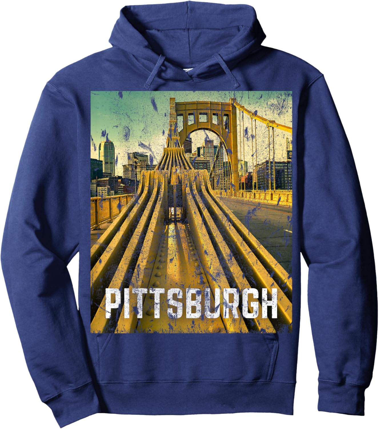 Pittsburgh Pennsylvania Steel City Skyline Photography 412 Hoodie - Hoodie | Navy