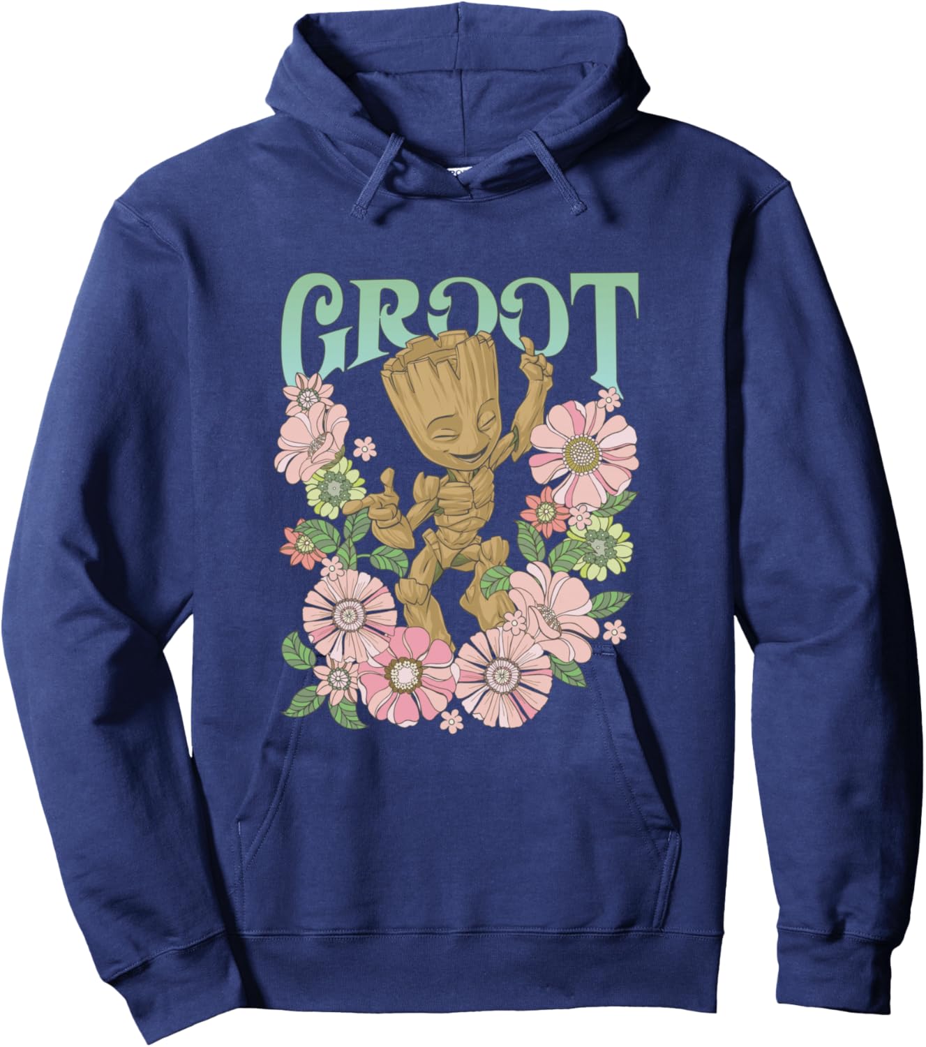 Marvel Guardians of The Galaxy Groot Floral Dance Poster Hoodie - Hoodie | Navy