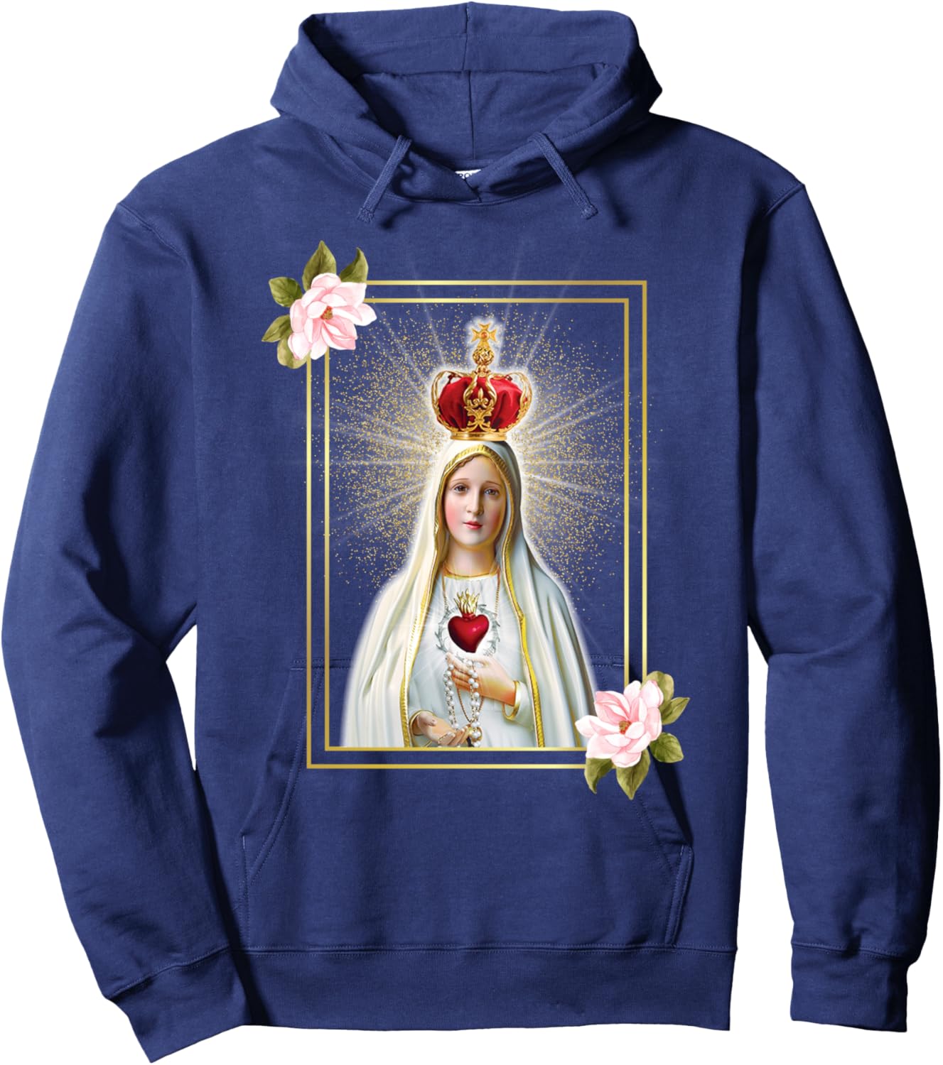Our Lady of Fatima Immaculate Heart of Blessed Virgin Mary Hoodie - Hoodie | Navy