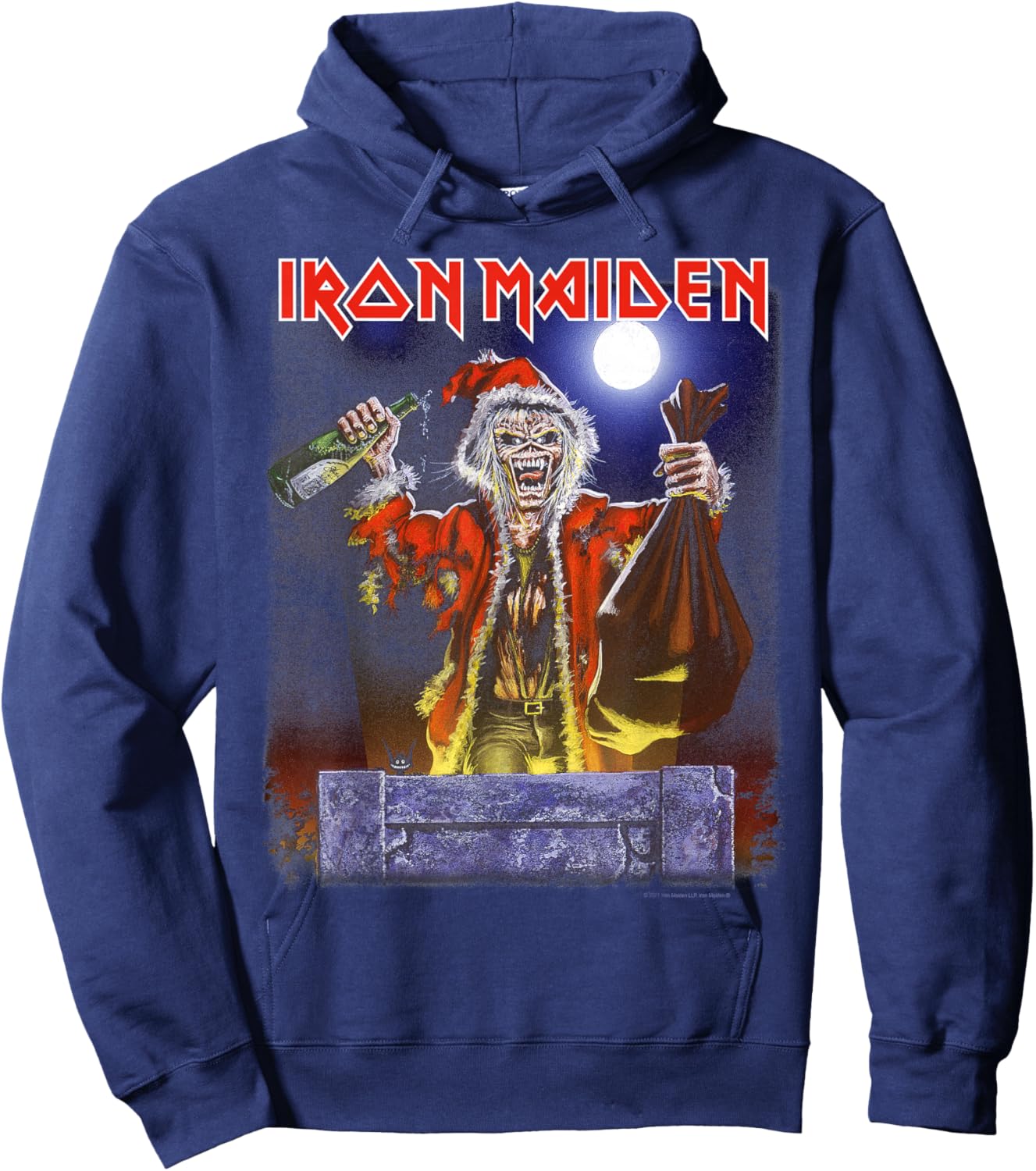 Iron Maiden - No Prayer Santa Eddie Christmas Hoodie - Hoodie | Navy