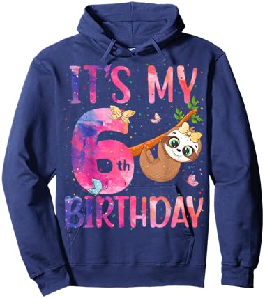 It's My 6th Birthday Sixth Anniversary 6 Year Old Bday Hoodie - Hoodie | Navy