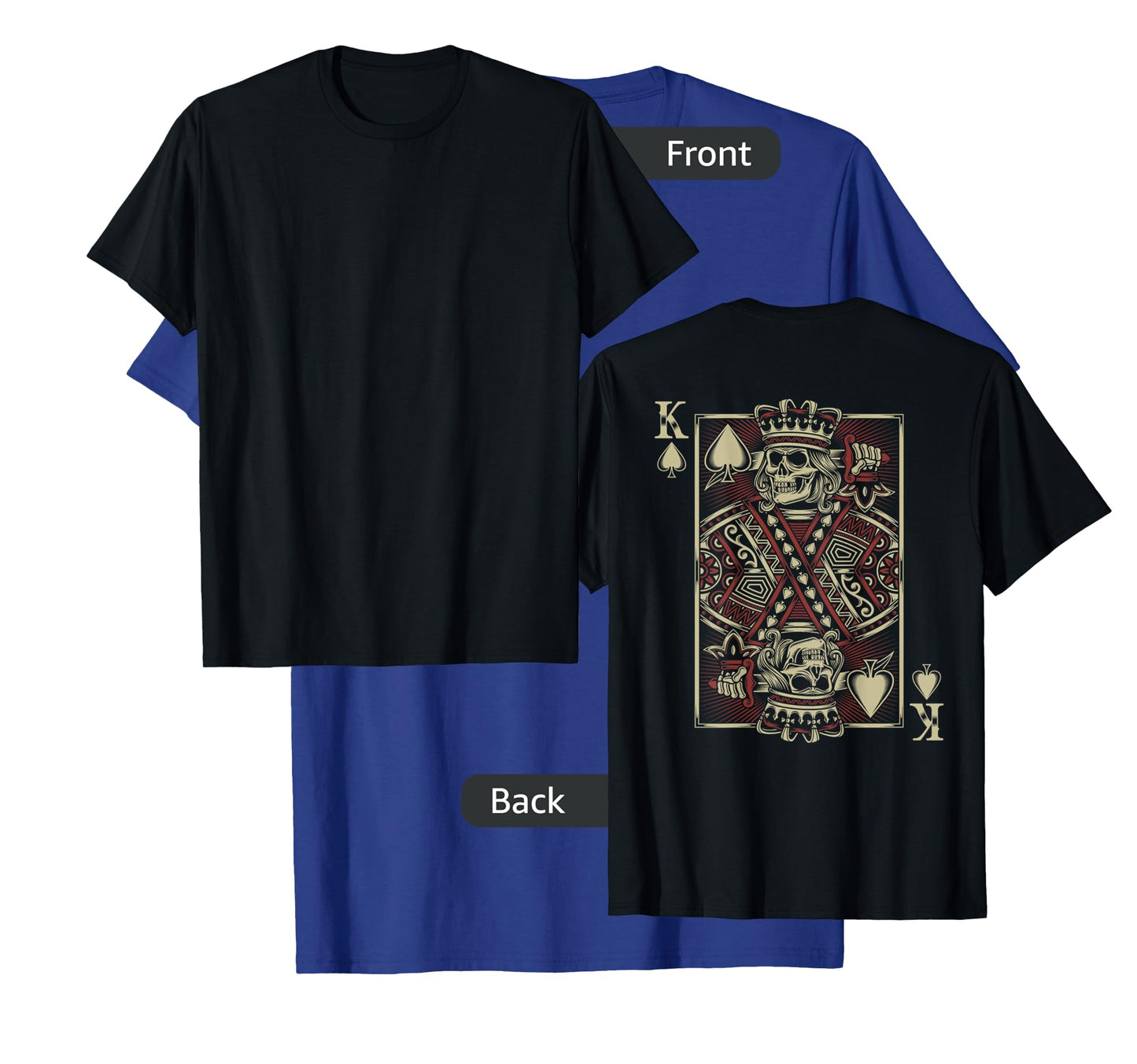 Skull Motorcycle Shirt Biker King of Spades Poker Card Game