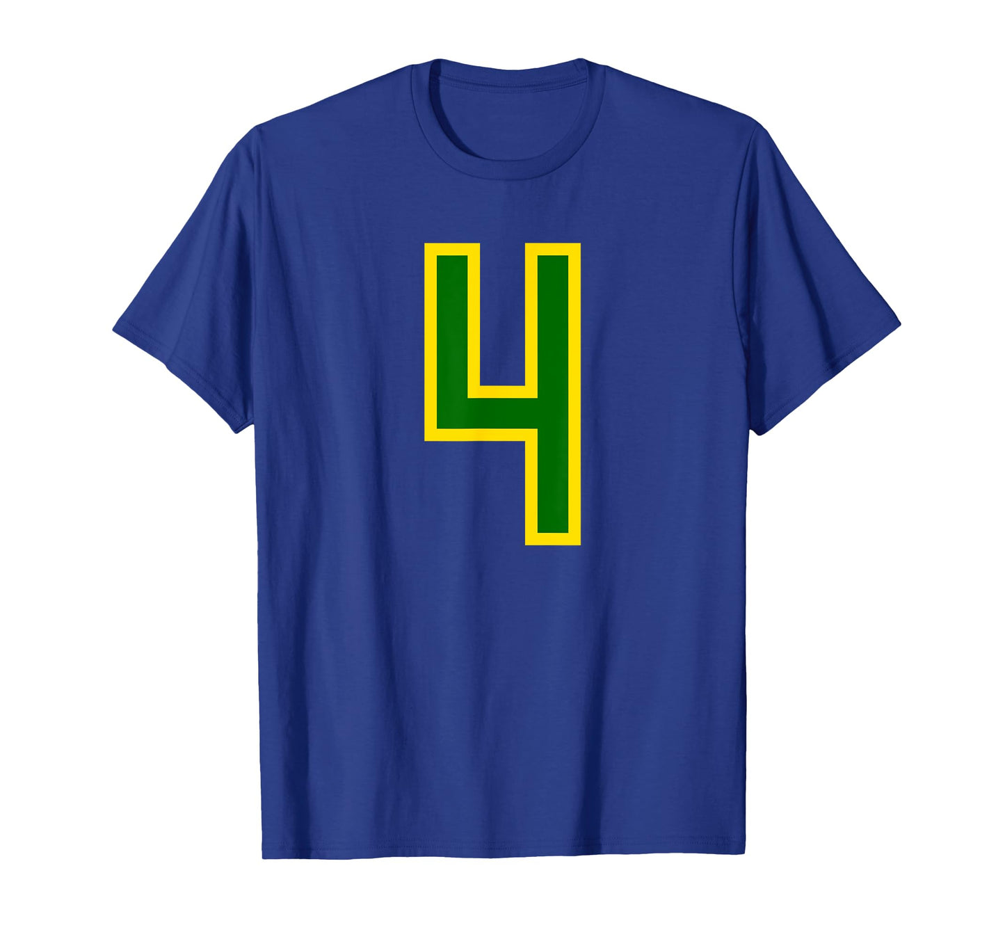 Number #4 Green Yellow Sport Number 4 T-Shirt