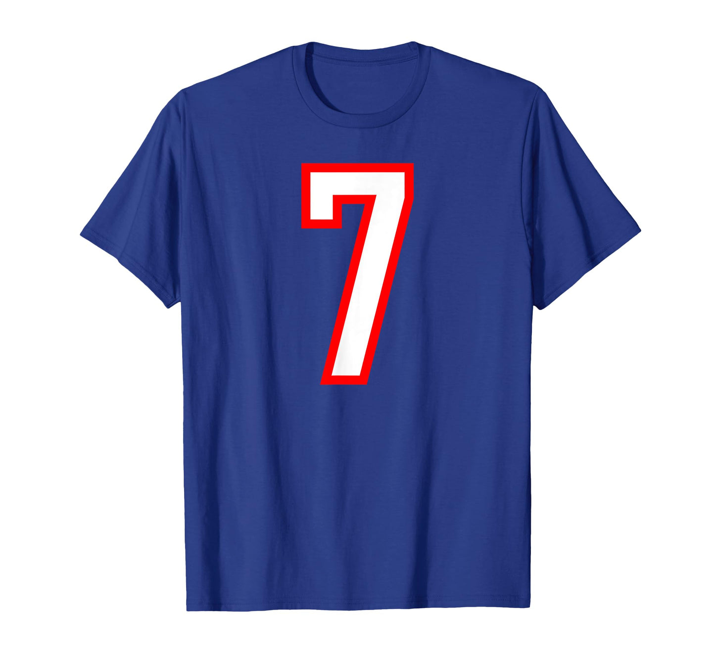 Number #7 White Red Sport Number 7 T-Shirt