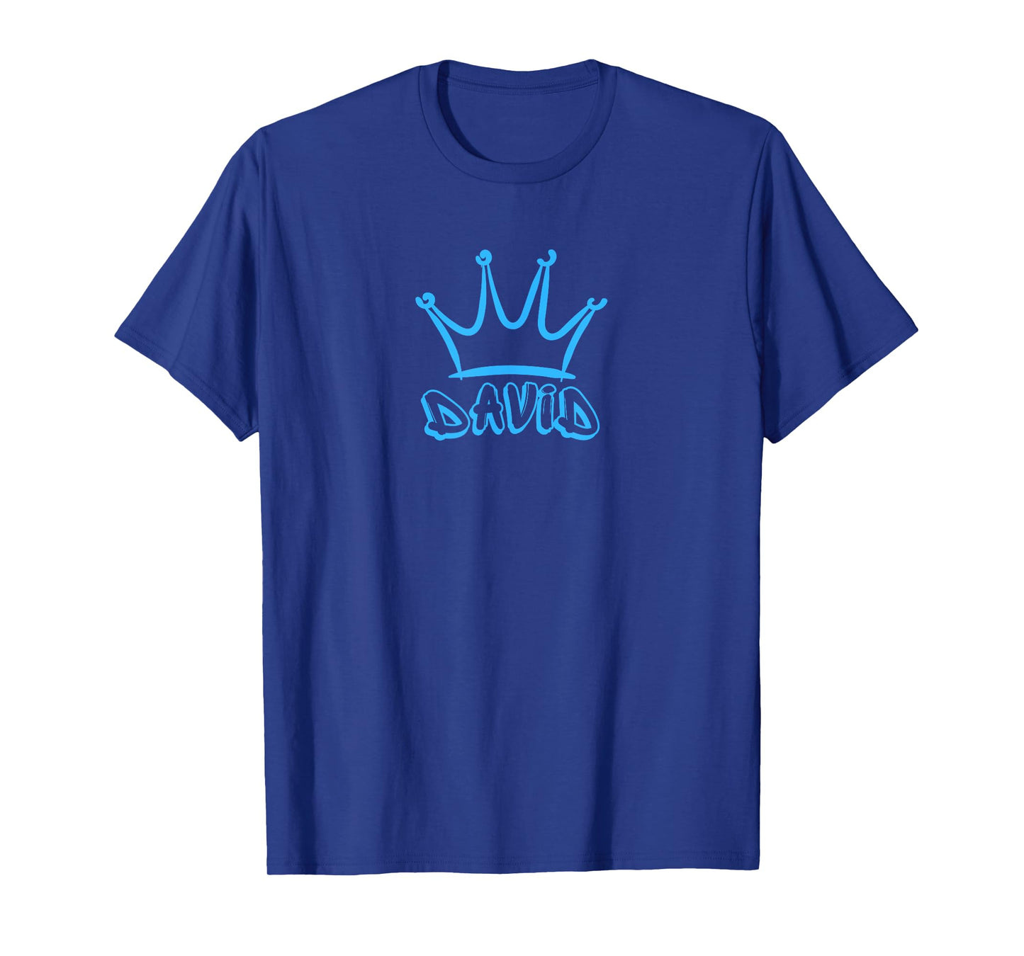 King David / Blue Crown & Name David Graffiti T-Shirt