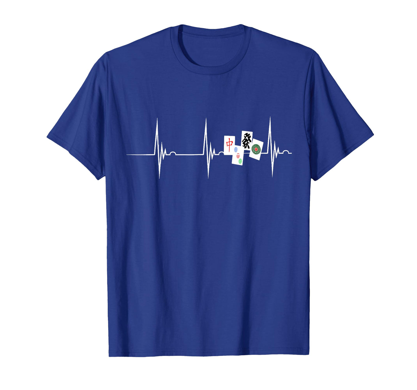Heartbeat Mahjong Player EKG Pulse Line Chinese Game T-Shirt T-Shirt