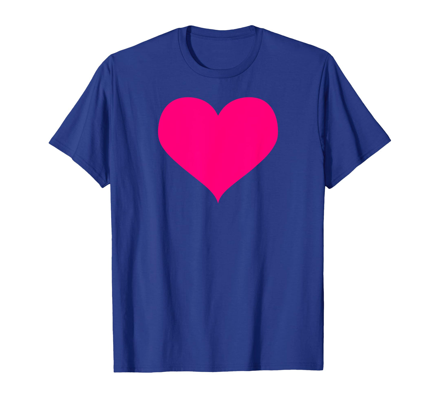 pink heart simple shaped cute minimalist design on black T-Shirt