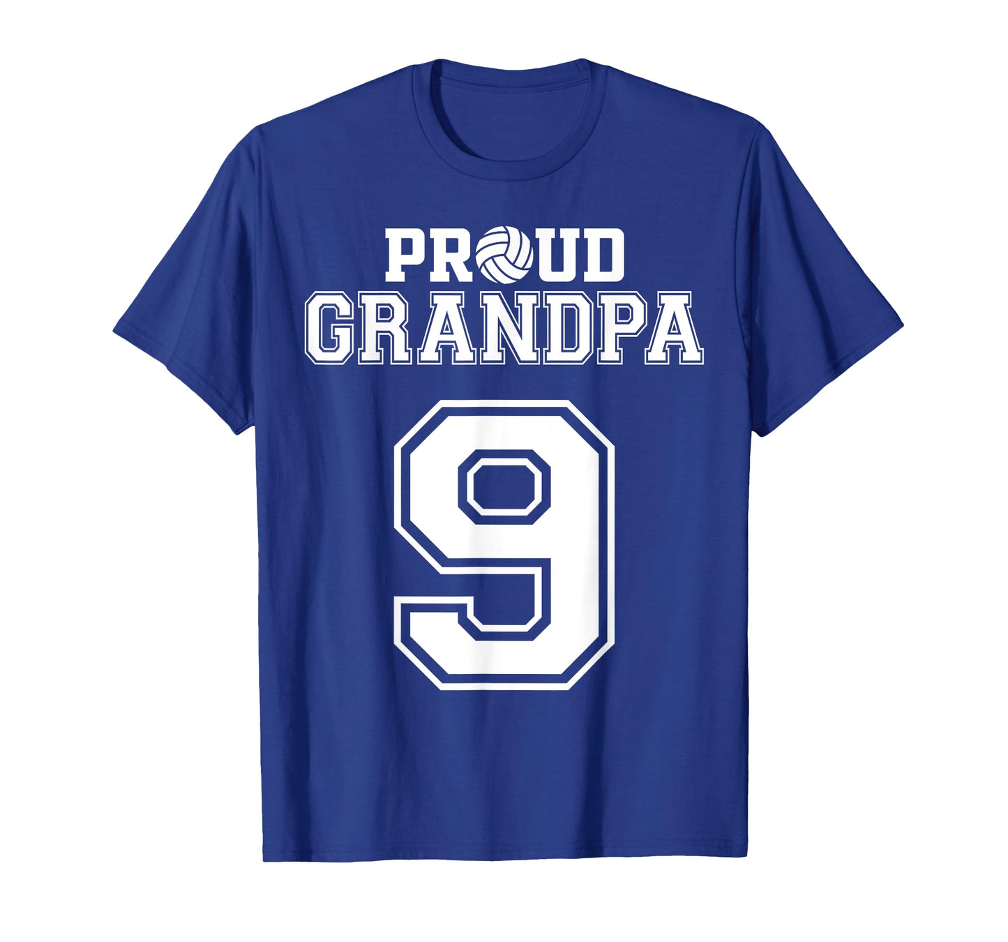 Custom Proud Volleyball Grandpa Number 9 Personalized Men T-Shirt