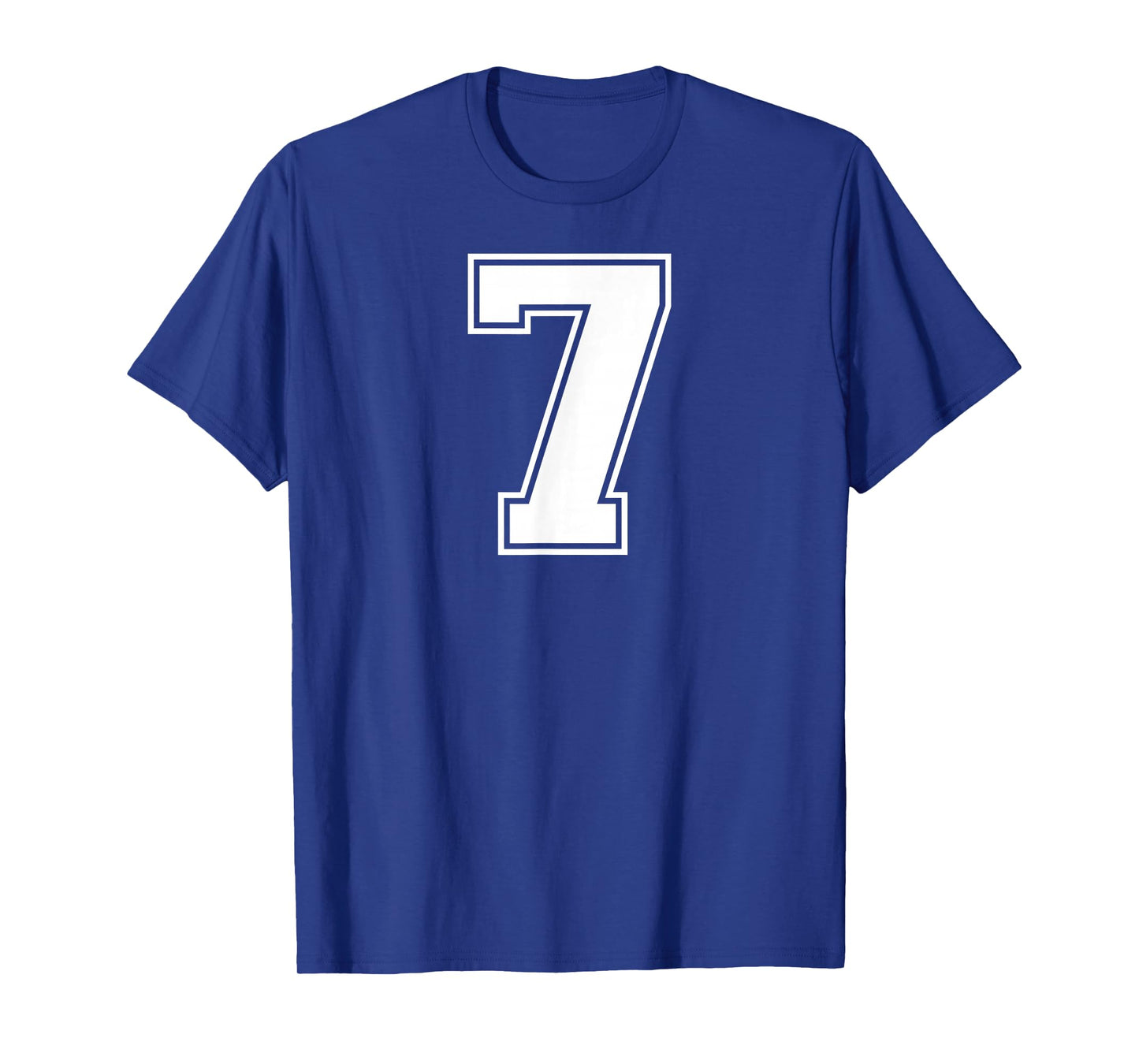 7 Number Seven Team Sports Graphic Varsity Matching T-Shirt