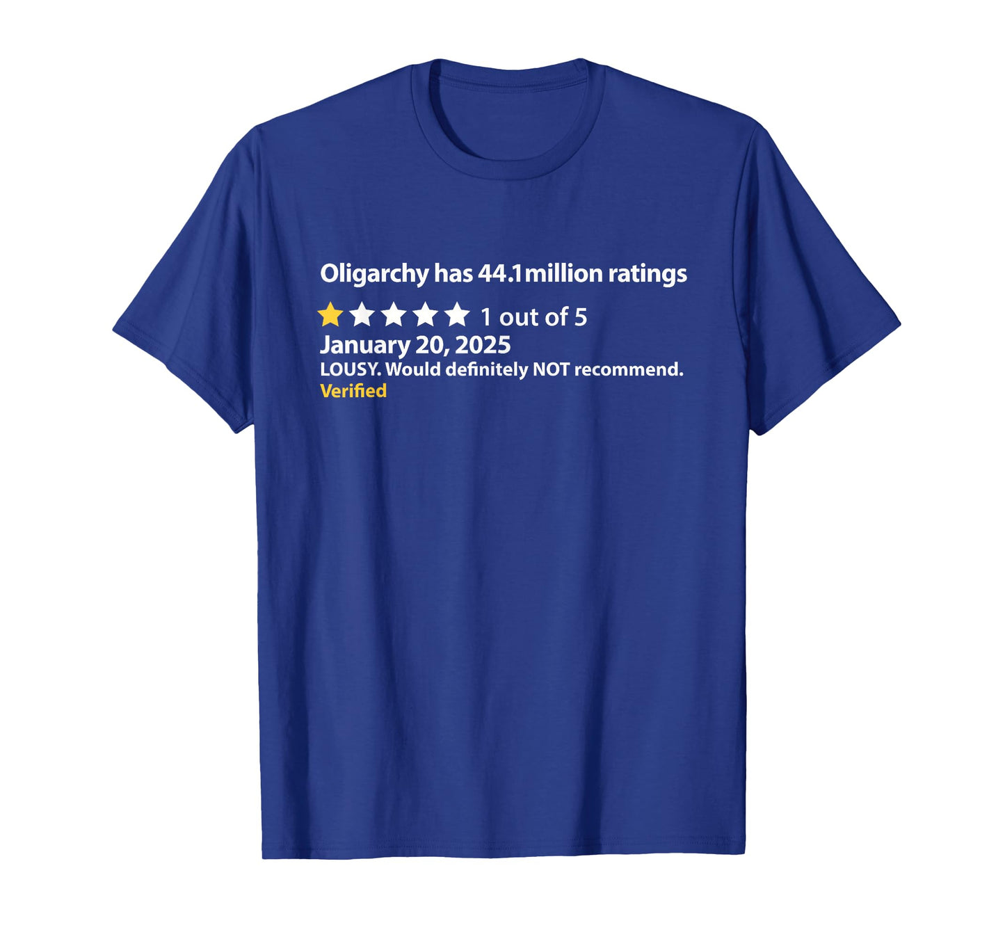 Anti-Oligarchy Star Rating Undemocratic System of Government T-Shirt