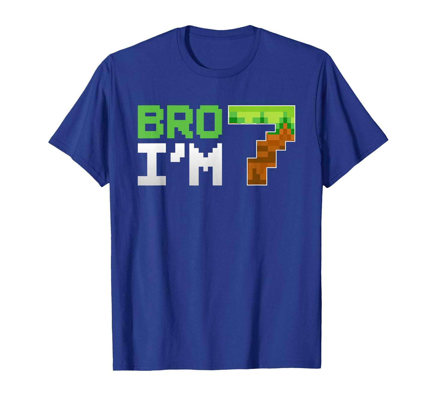 Kids 7th Birthday Boy Bro Iβm 7 Year Old Gamer Pixel Number T-Shirt