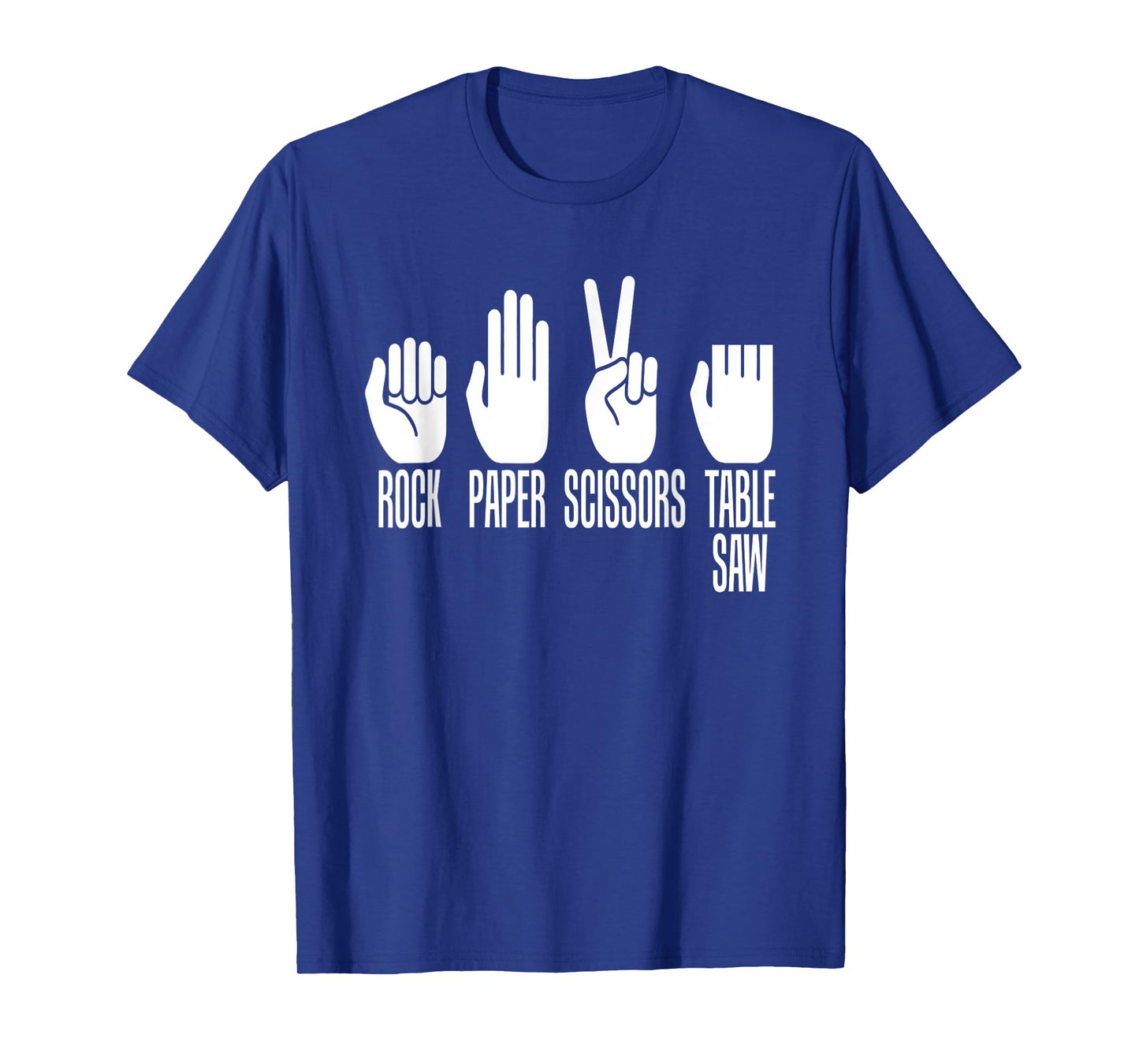 Rock Paper Scissors Table Saw Game Master Carpenter Print T-Shirt