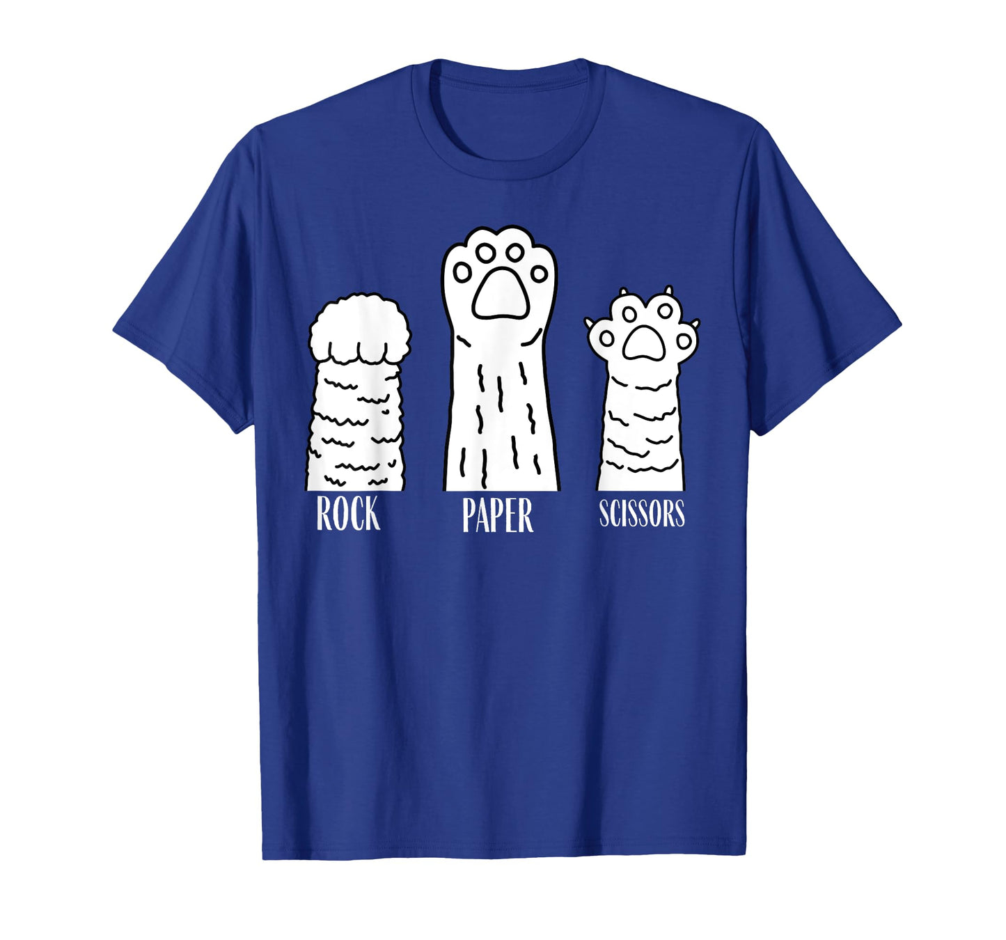 Rock Paper Scissors Hand Game Cute Cat Paw Funny Cat Lovers T-Shirt