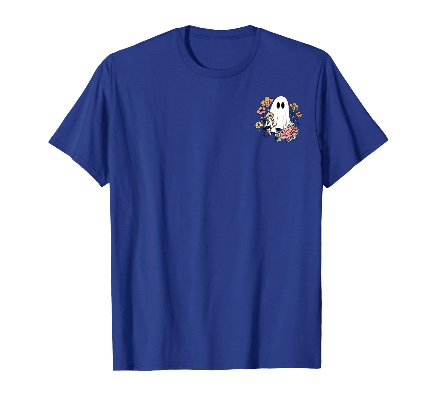 Funny Ghost Pocket Spooky Season Wildflower Happy Halloween T-Shirt