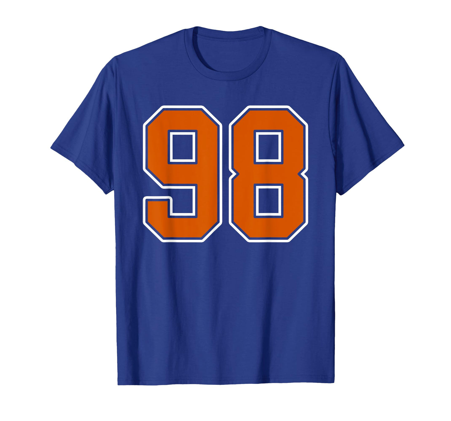 Burnt Orange White Number 98 Jersey Player Uniform #98 T-Shirt