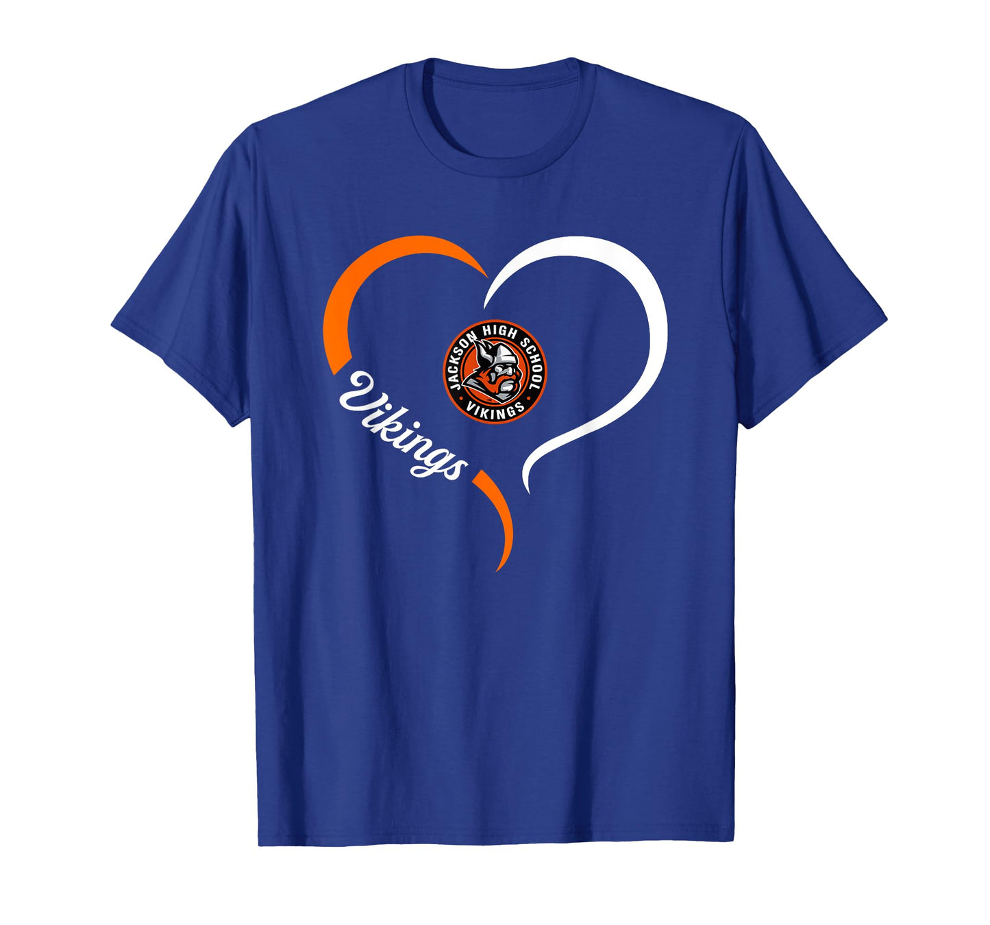 Jackson Vikings Logo Half Heart Slogan HS T-Shirt