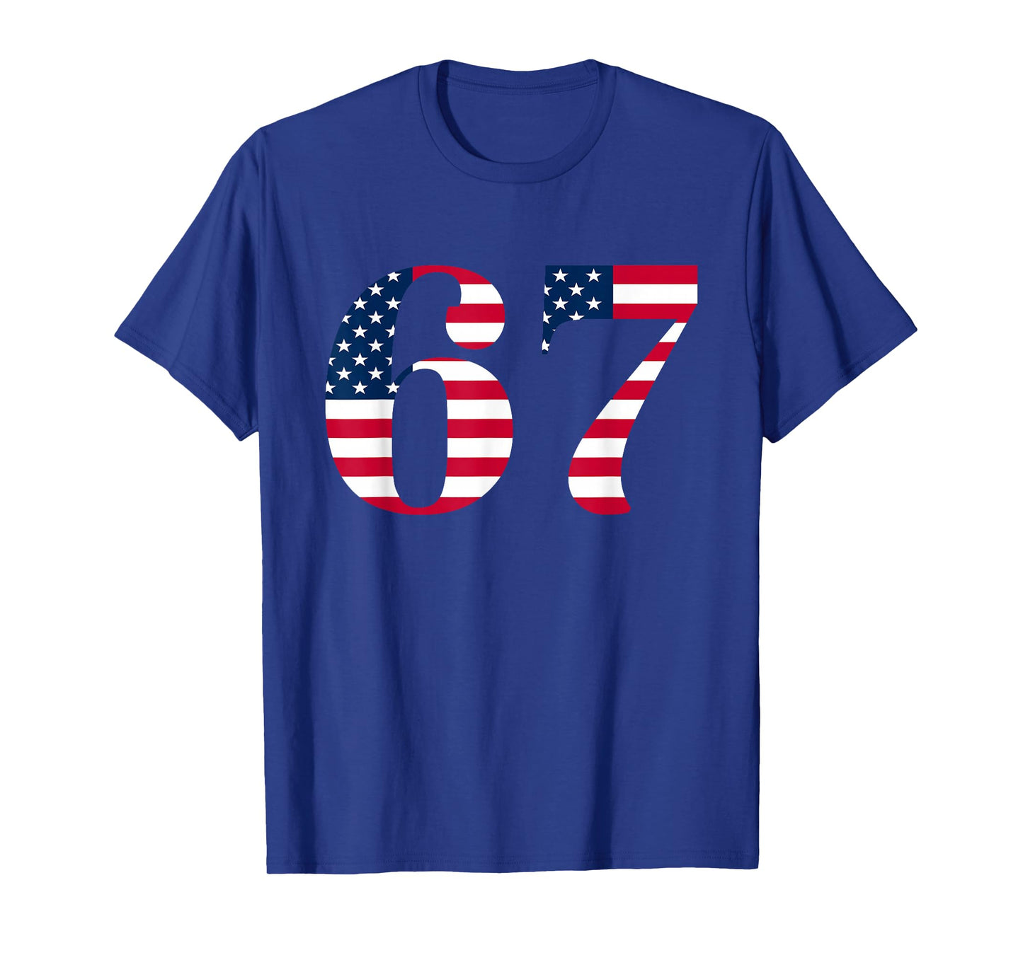 Six Seven 67 Meme Funny US American Flag Halloween Design T-Shirt