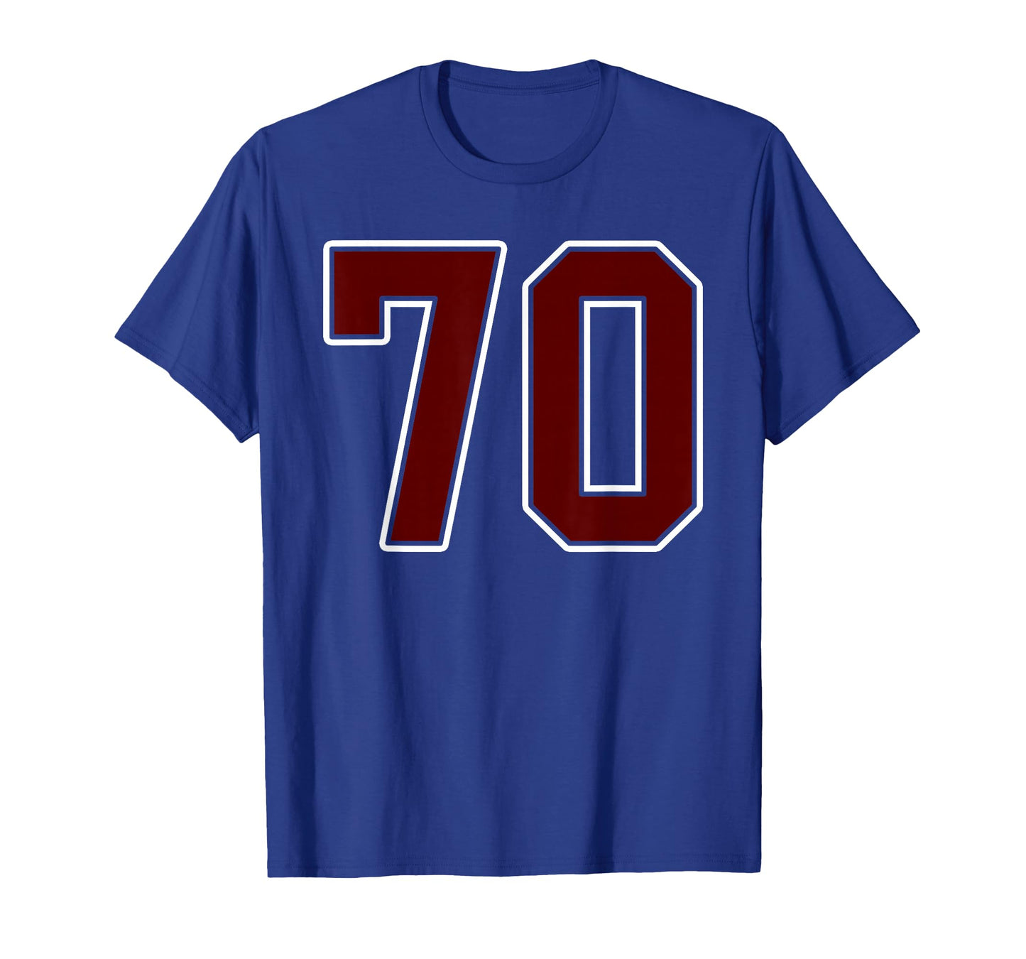 Maroon and White Number 70 Jersey Player Uniform #70 Fan T-Shirt