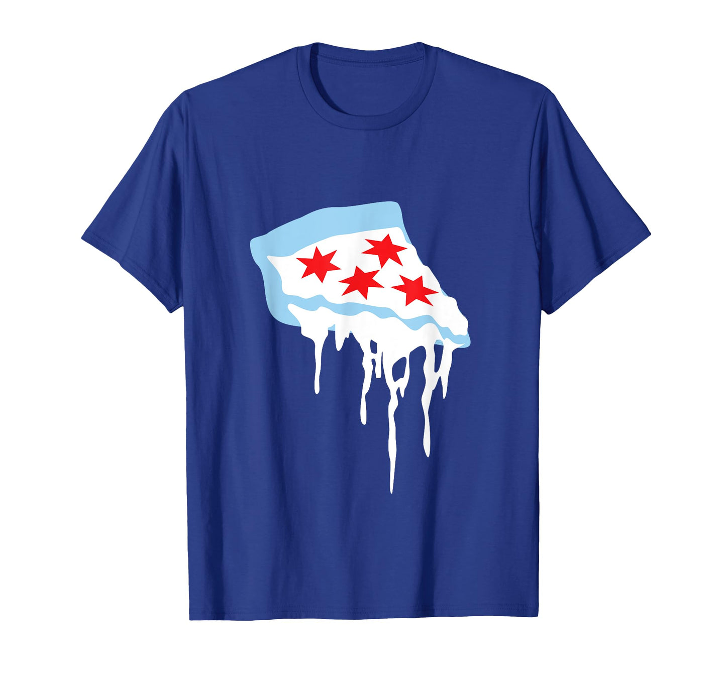 Katie Art Designs Men's Chicago Flag Pizza T-Shirt, Black, Small