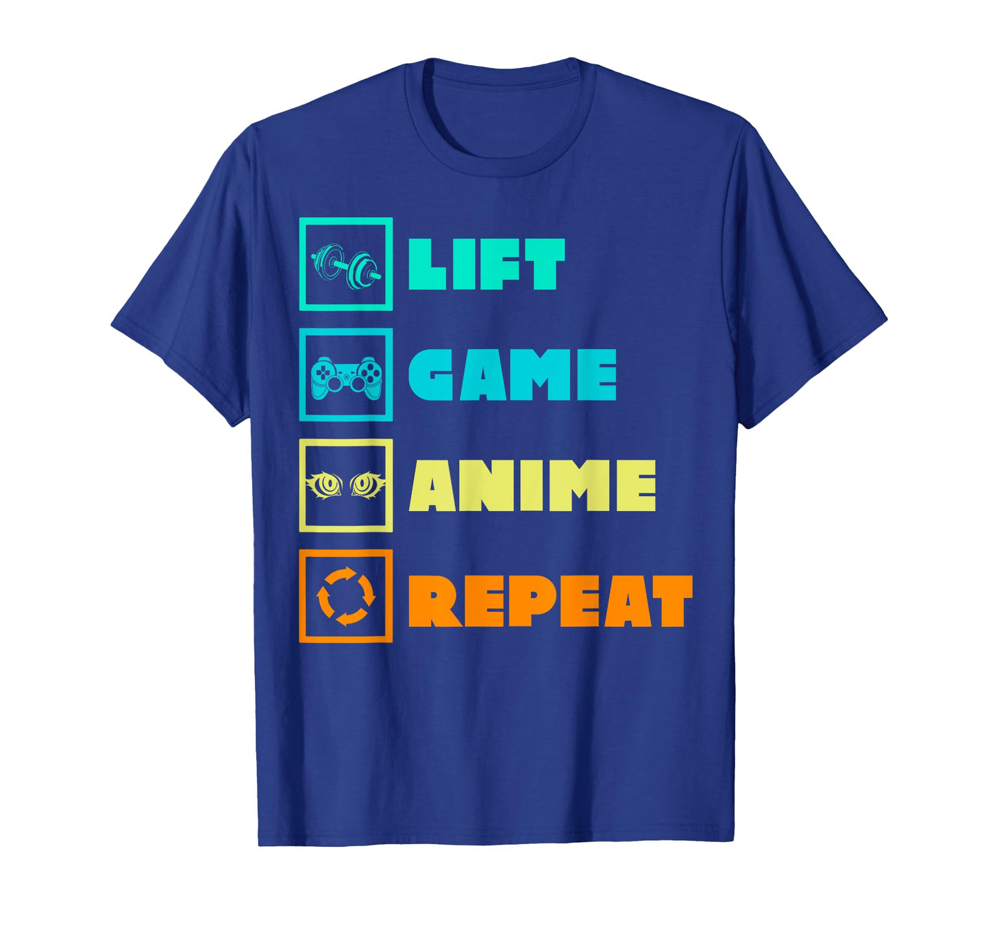 Lift Game Anime Repeat Funny Gym Humor Anime Lover Gamer T-Shirt