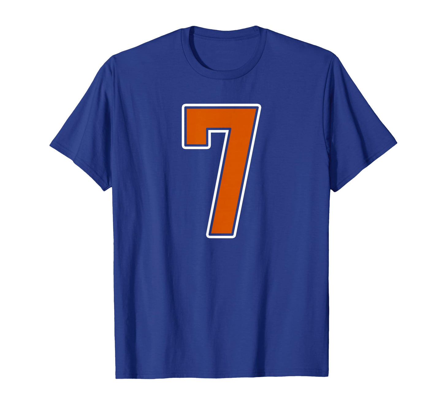 Burnt Orange White Number 7 Jersey Player Uniform #7 T-Shirt