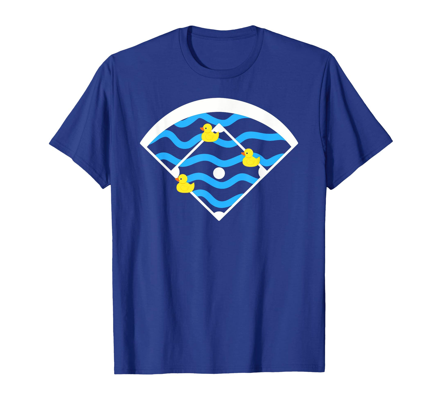 Ducks Left on the Pond Funny Baseball Field T-Shirt