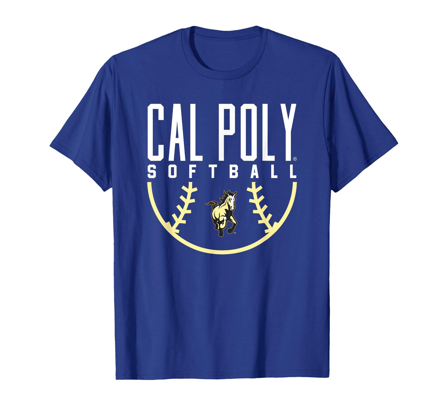 Cal Poly Mustangs Softball Arch T-Shirt