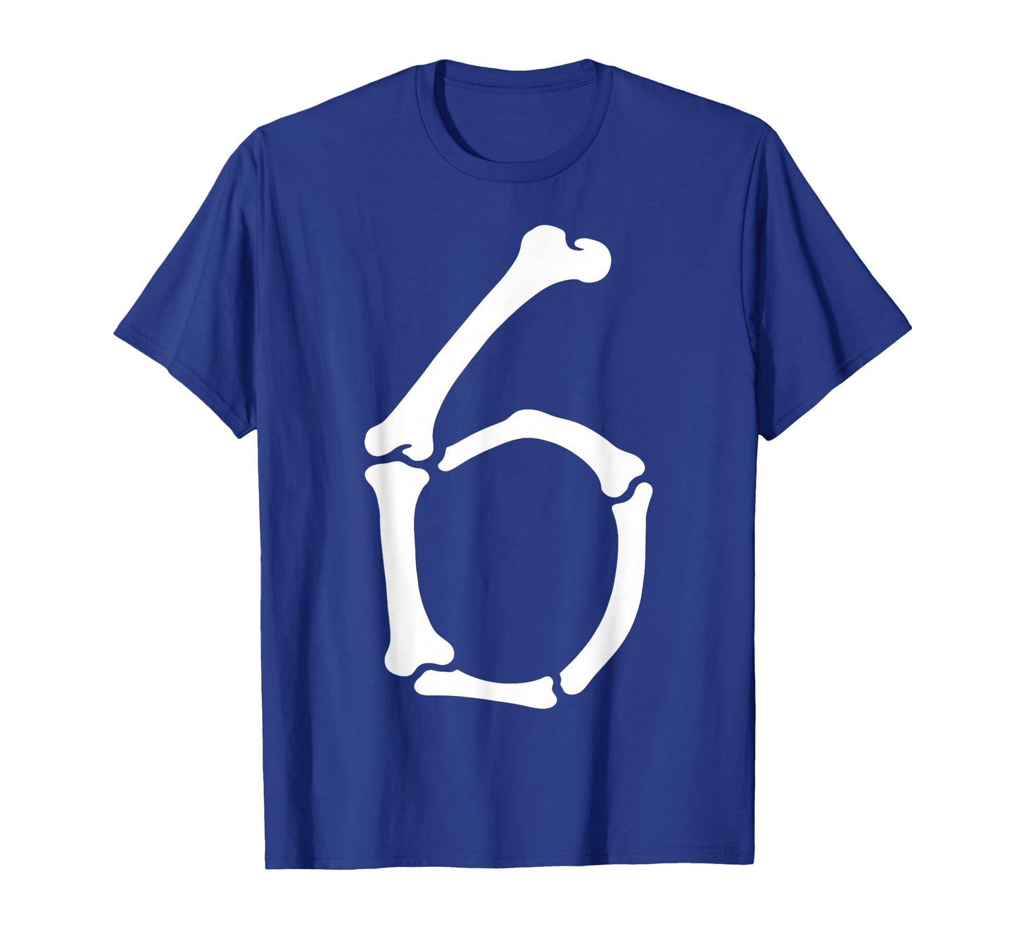 6 Number Six Bones Graphic Funny School Halloween Matching T-Shirt