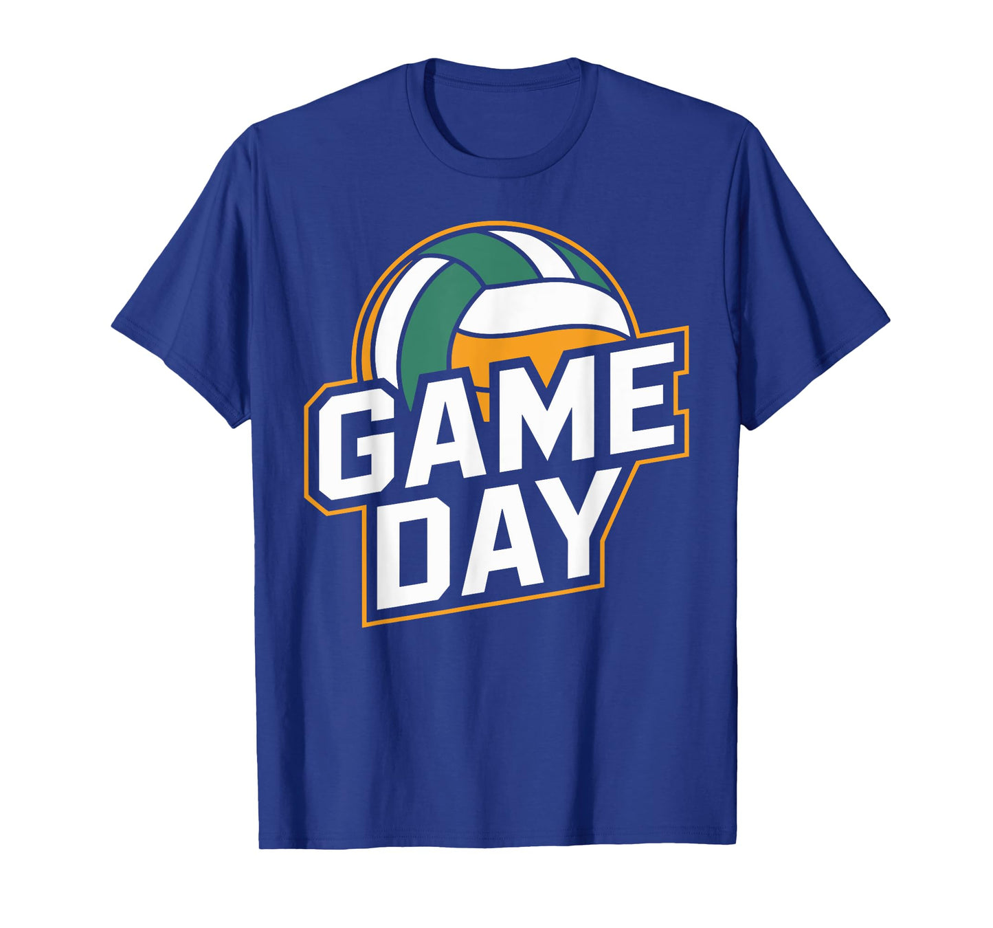 Game Day Volleyball Sport Colorful White, Green Ball Graphic T-Shirt