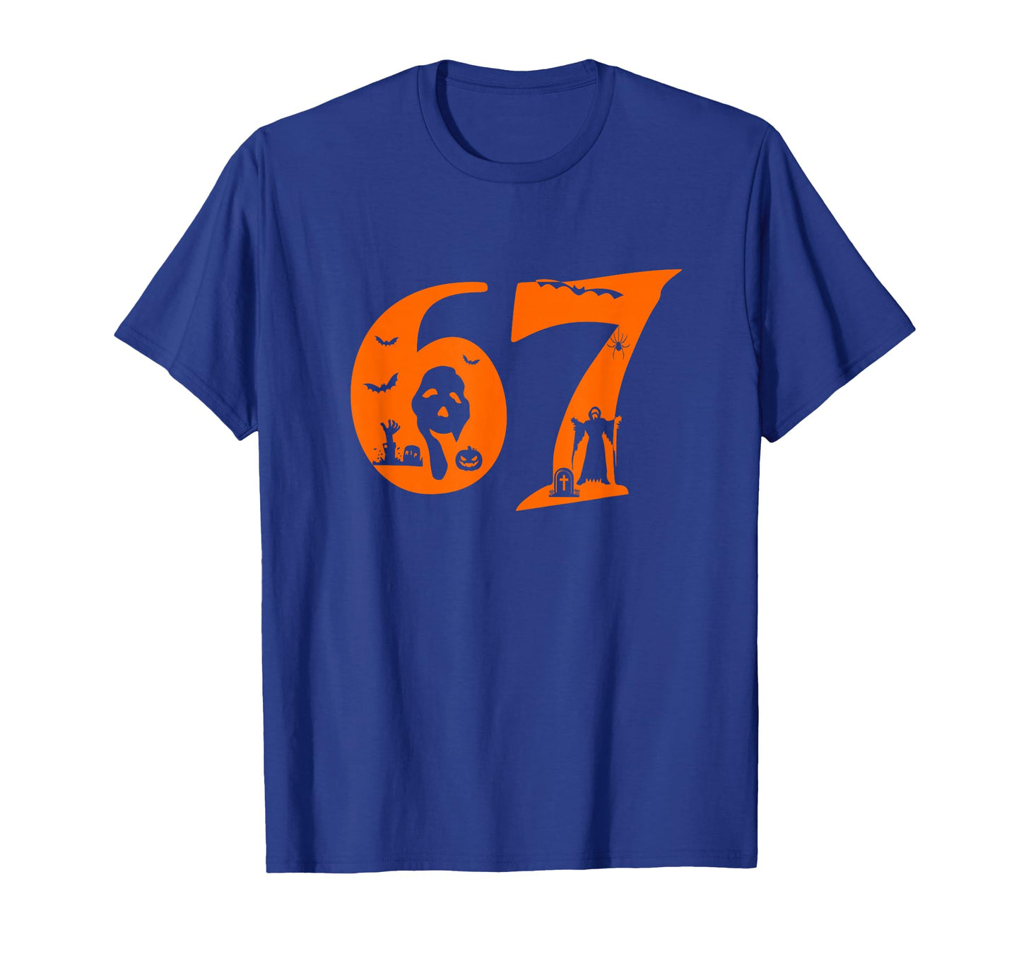 Number 67 Funny Meme Saying 6 7 Six Seven Scary Halloween T-Shirt