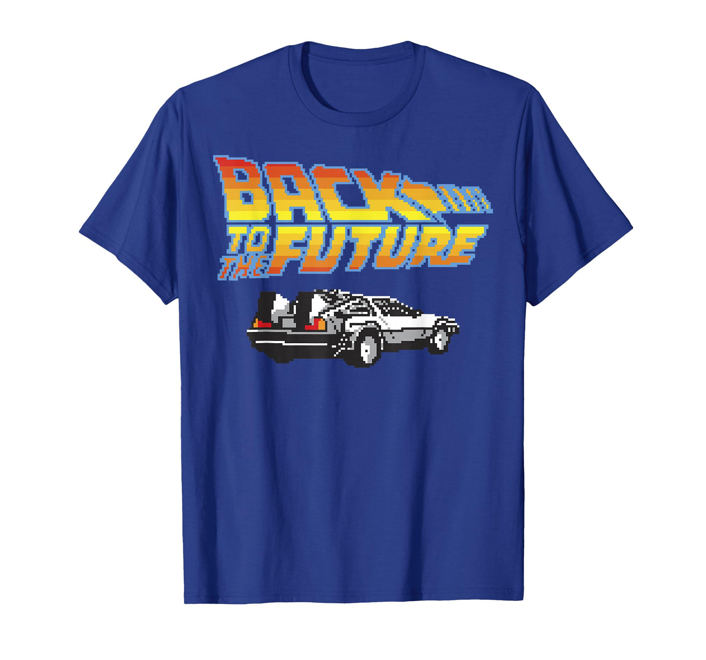 Back To The Future 8-Bit Delorean Logo Graphic T-Shirt T-Shirt