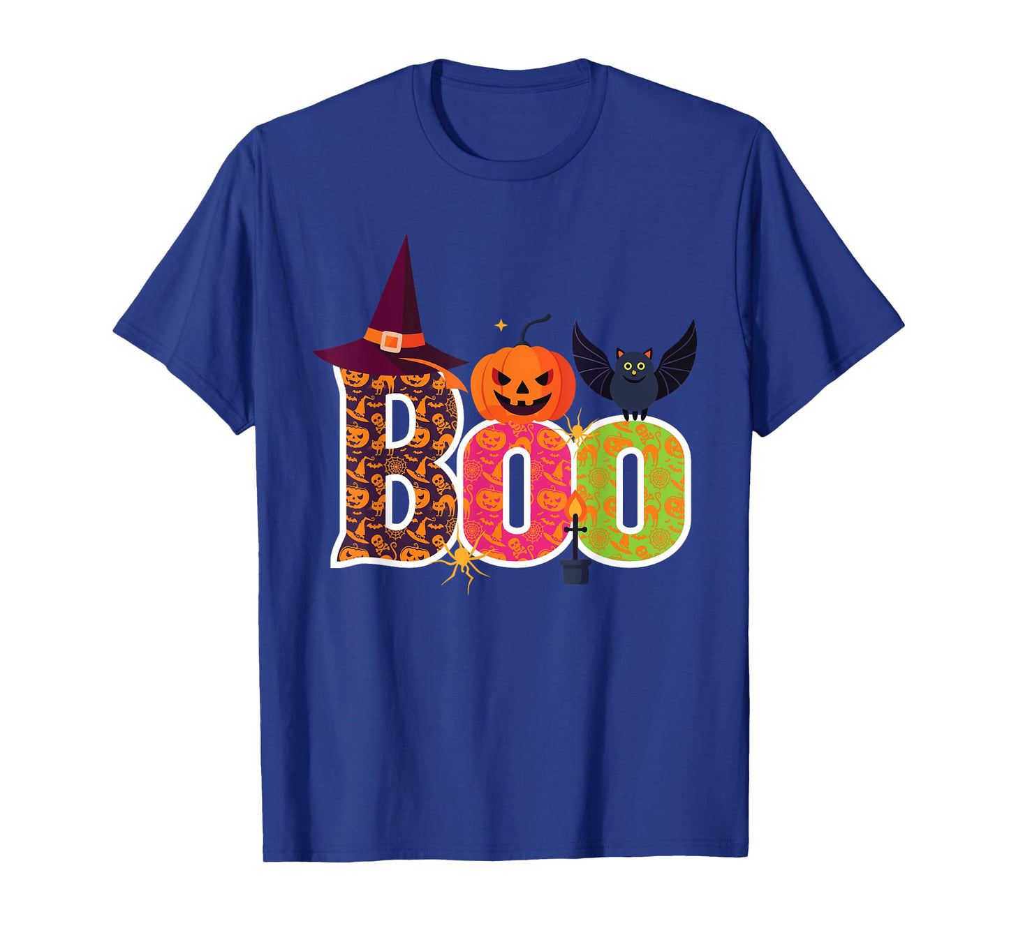 Haunted BOO Halloween Witch Pumpkin Bat Adults Kids T-Shirt