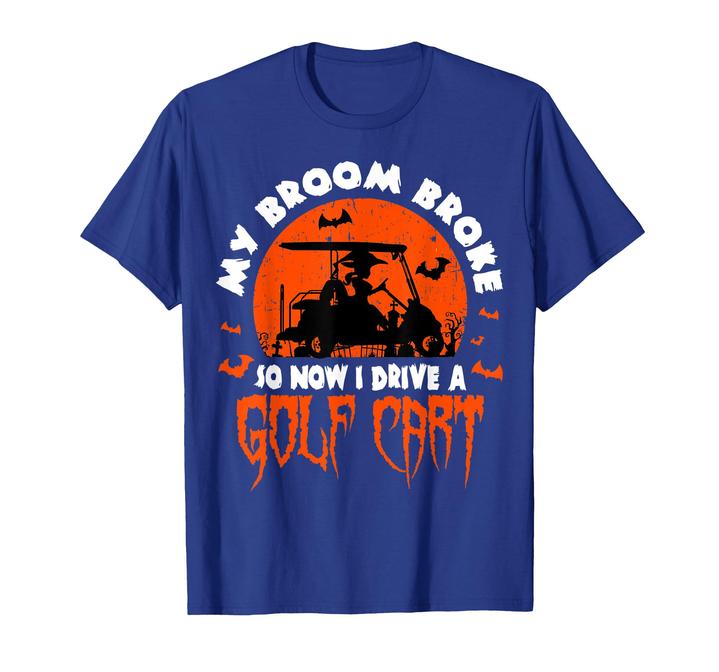 Halloween Golf Cart Witch Broom Broke Player Golfer Sport T-Shirt
